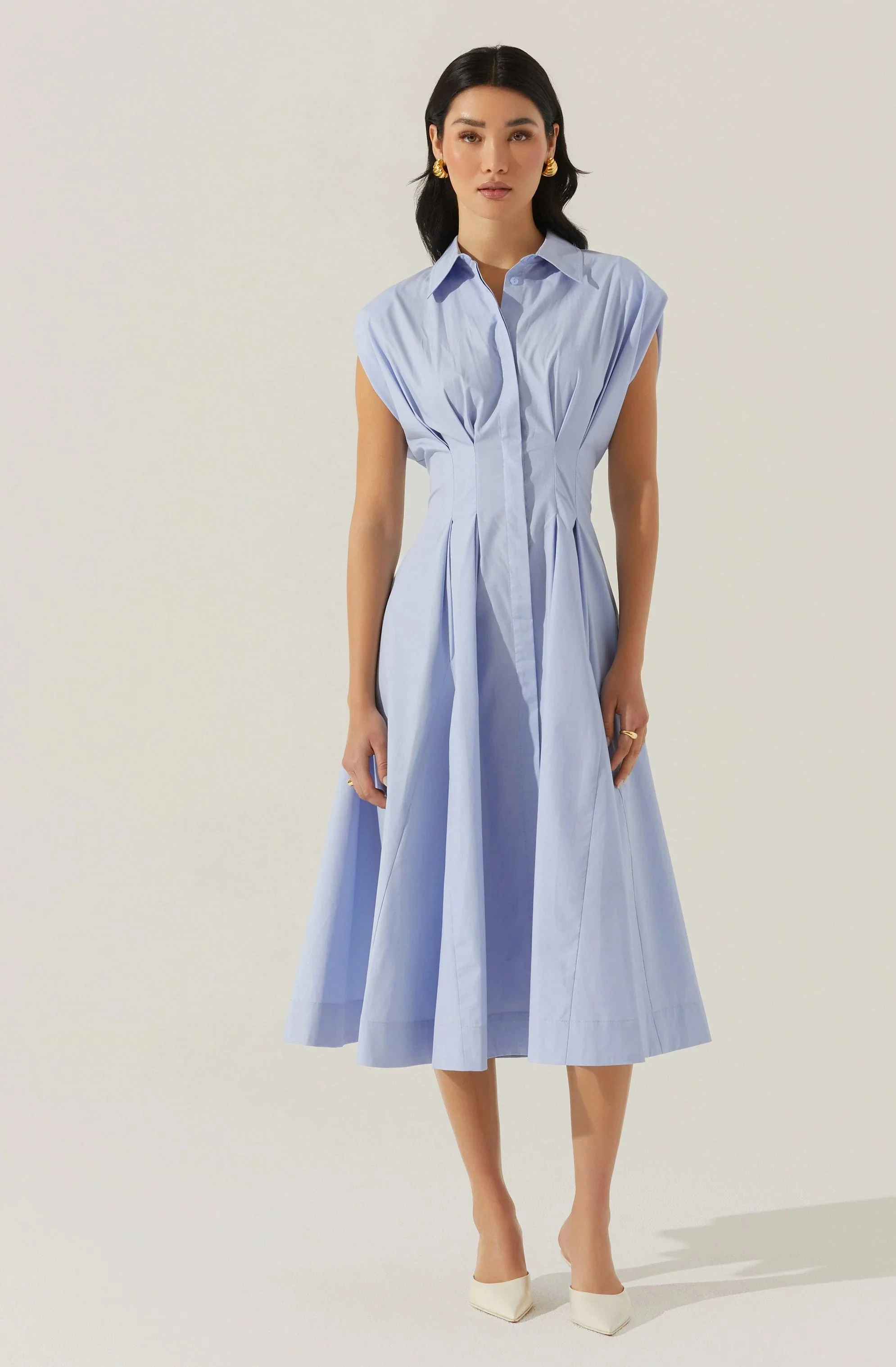 Beckett Tapered Waist Pleated Dress