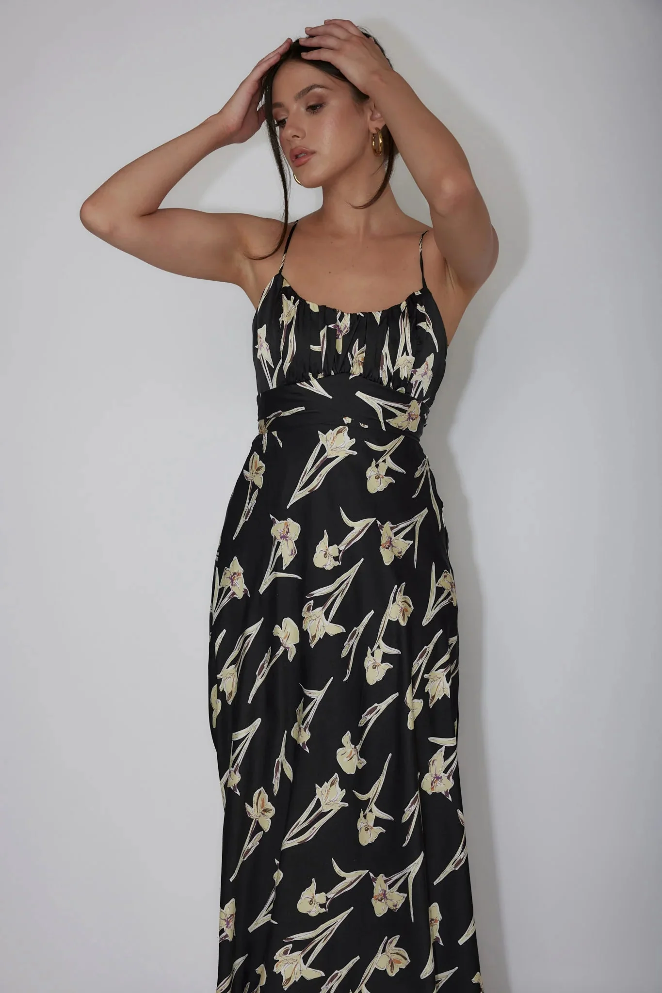 Linka Cami Strap Midi Dress Orchid Black