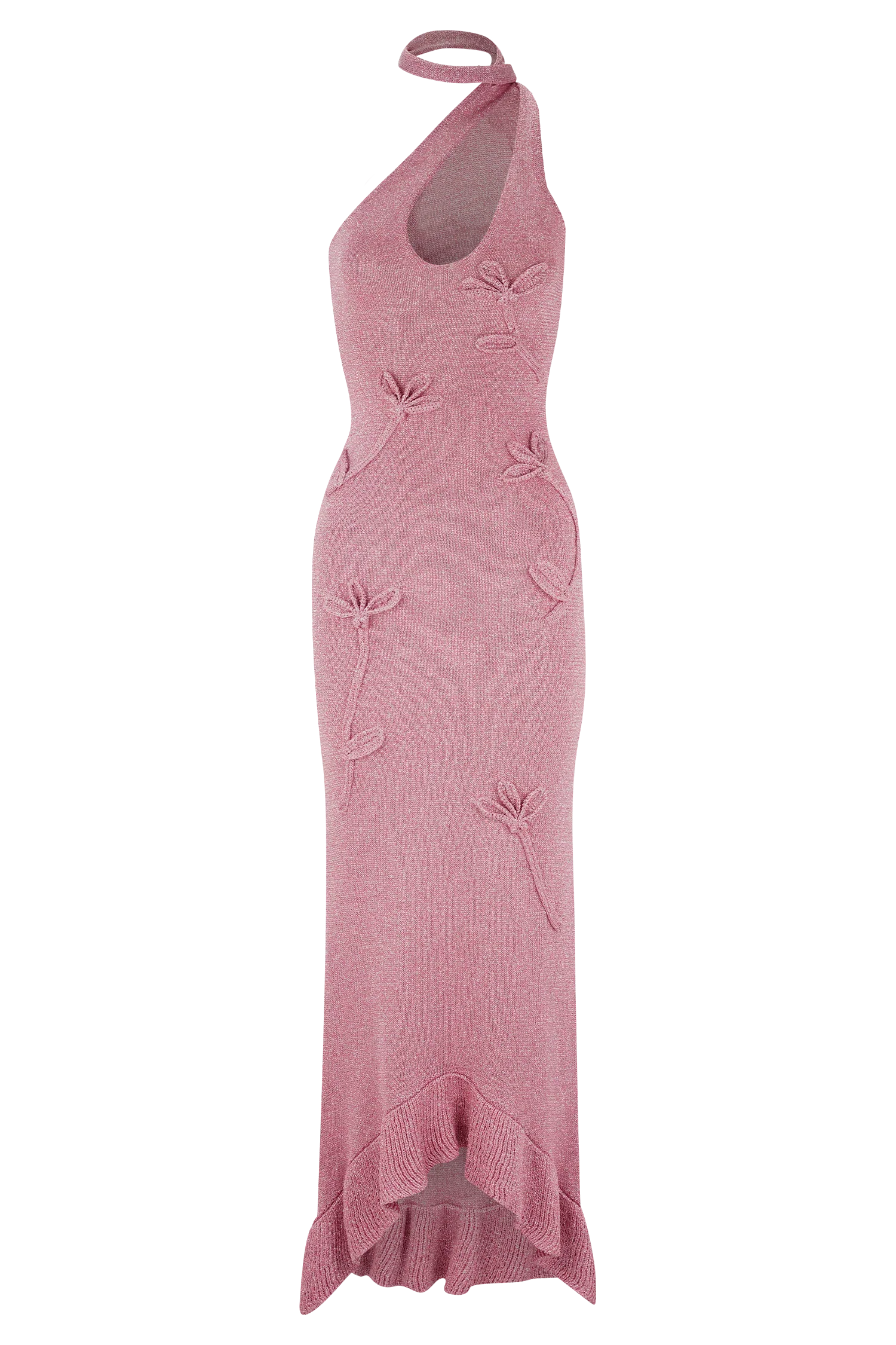 Celestino Floral Metallic Knit Maxi Dress - Pink