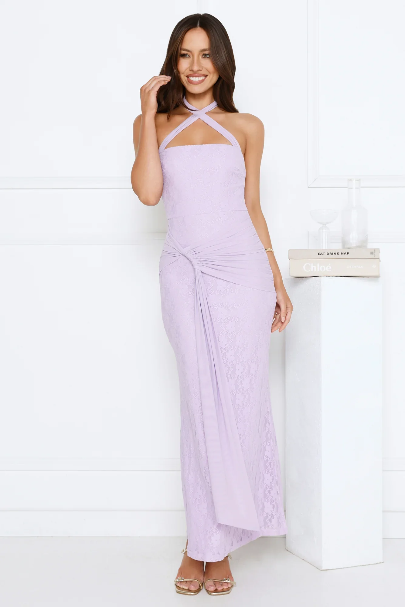 Kissed By Stars Halter Maxi Dress Purple