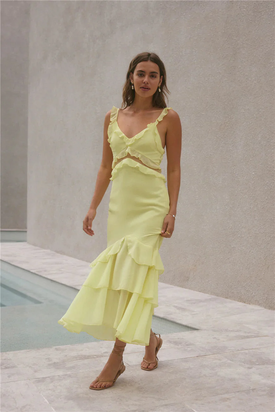 Dance Away Maxi Dress Yellow