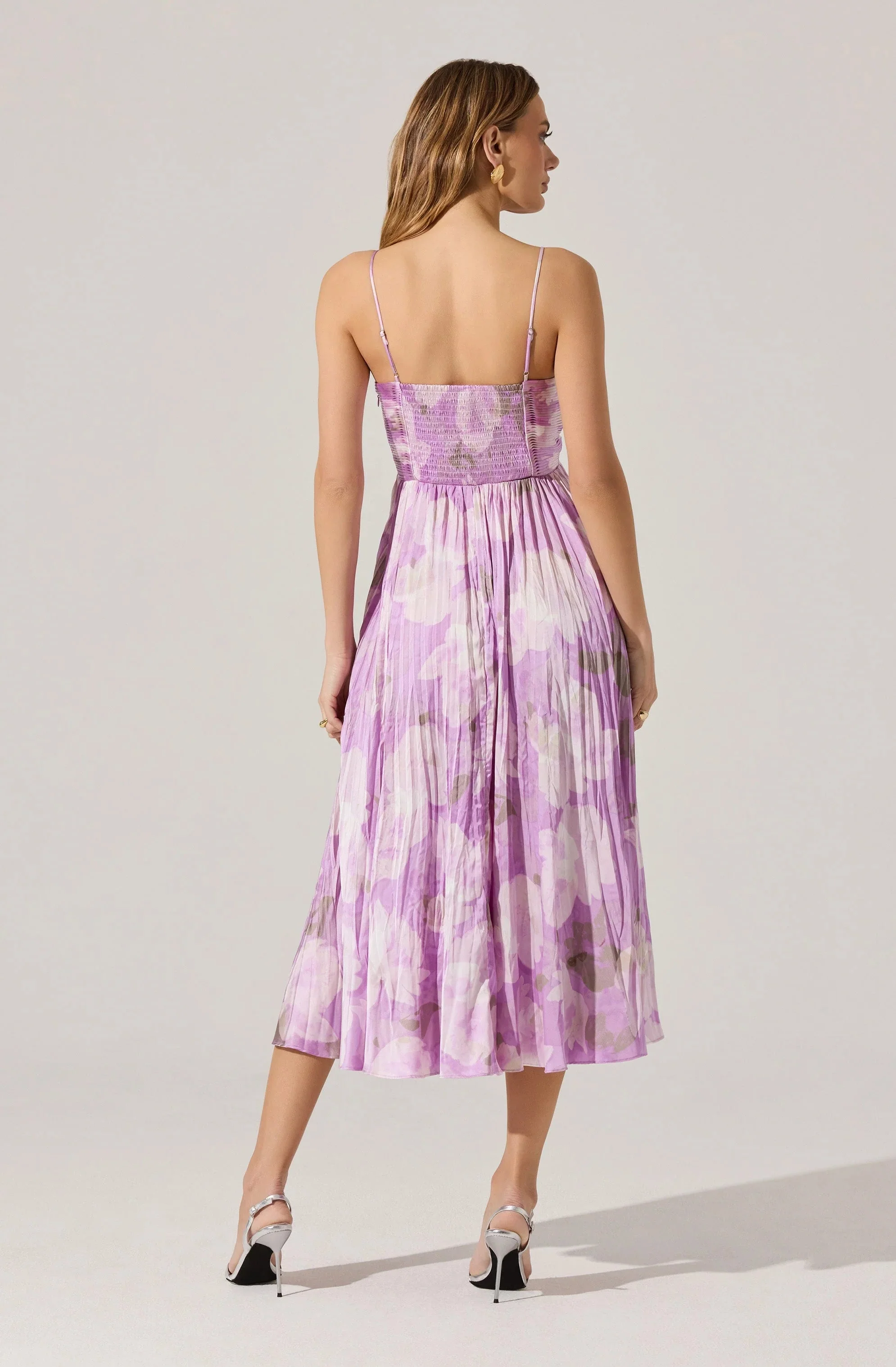 Maeve Printed Pleated Midi Dress