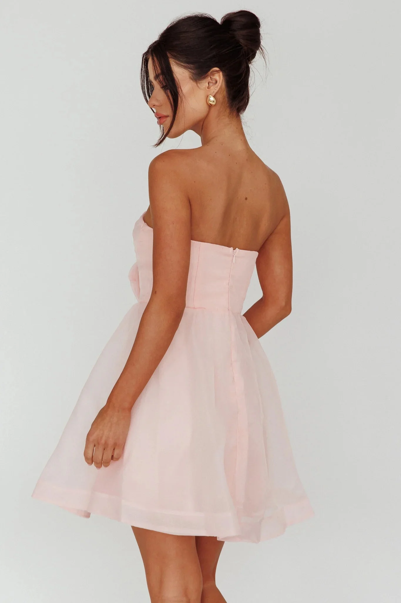 La Vie En Rose Strapless A-Line Mini Dress Baby Pink