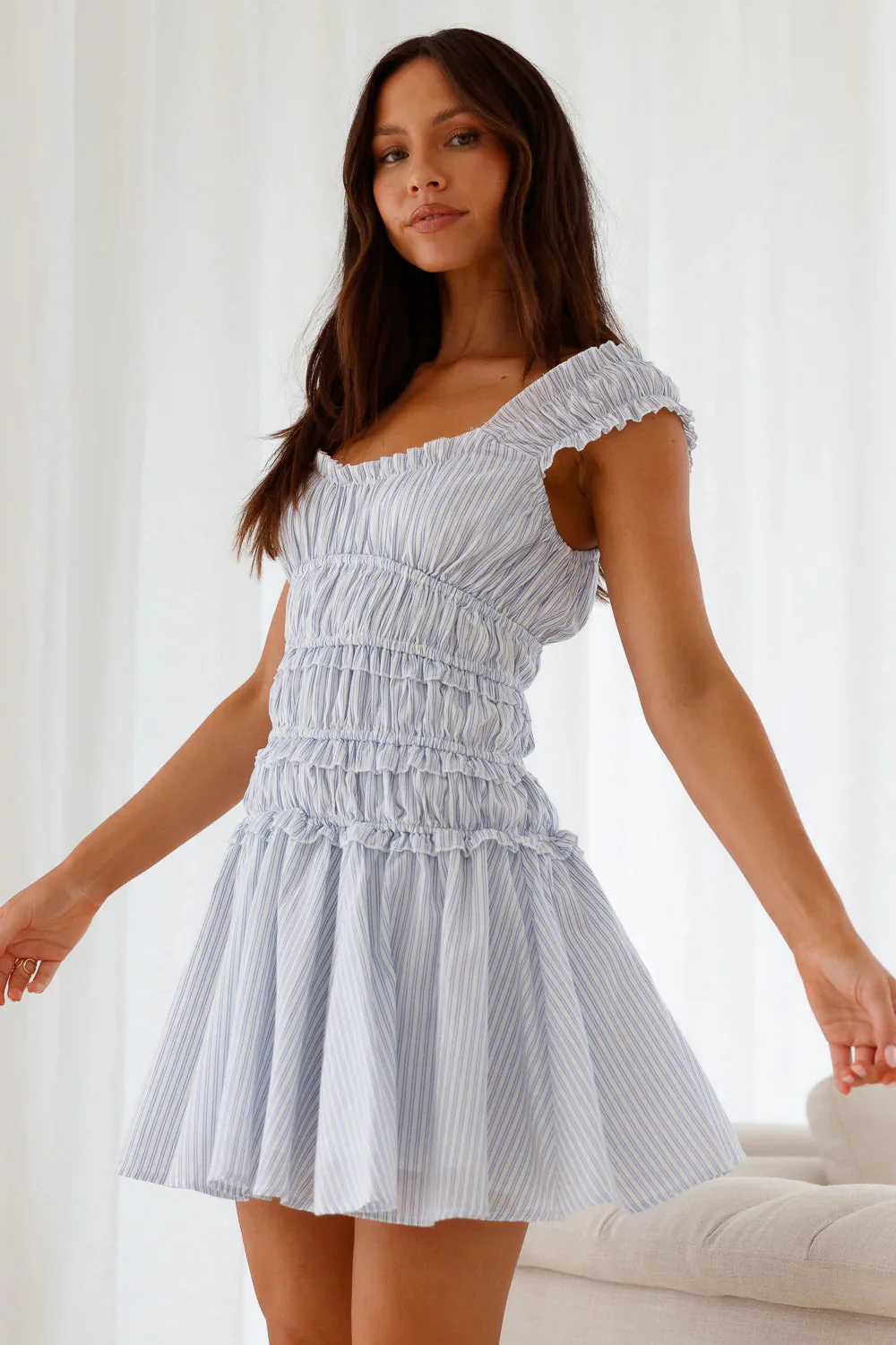 Ocean Breath Mini Dress Blue