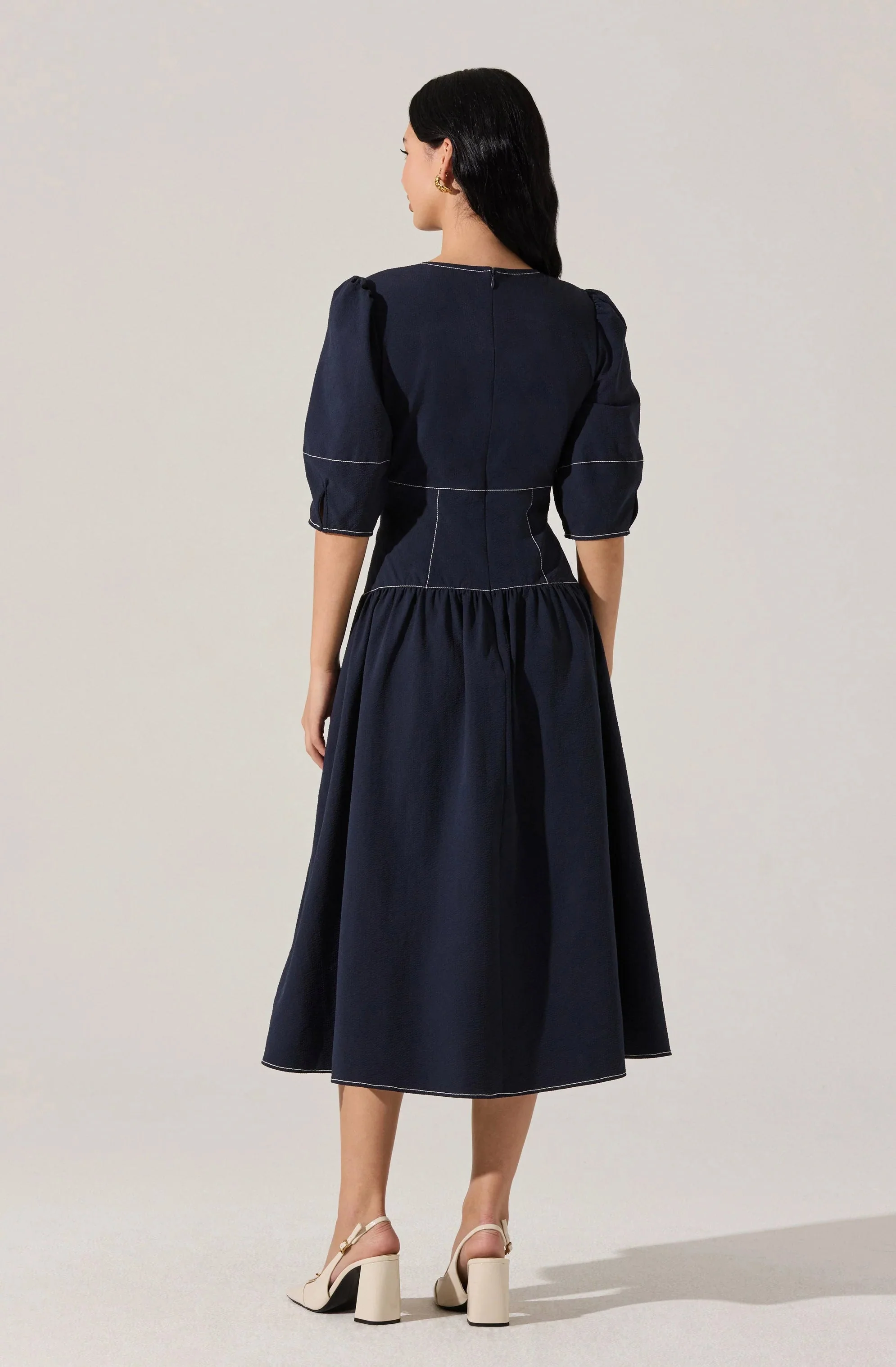 Samarra Contrast Stitch Midi Dress