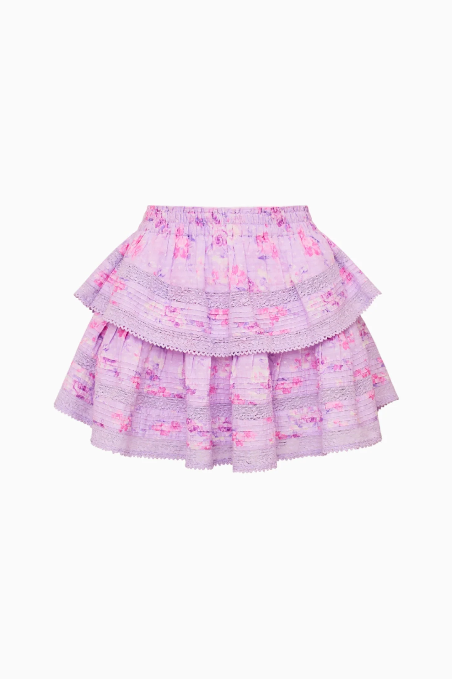 Ruffle Mini Fragrance Print Skirt