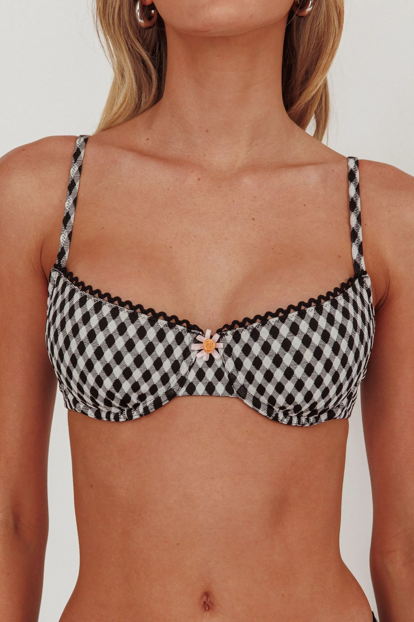 Cheerful Underwire Bikini Top Gingham