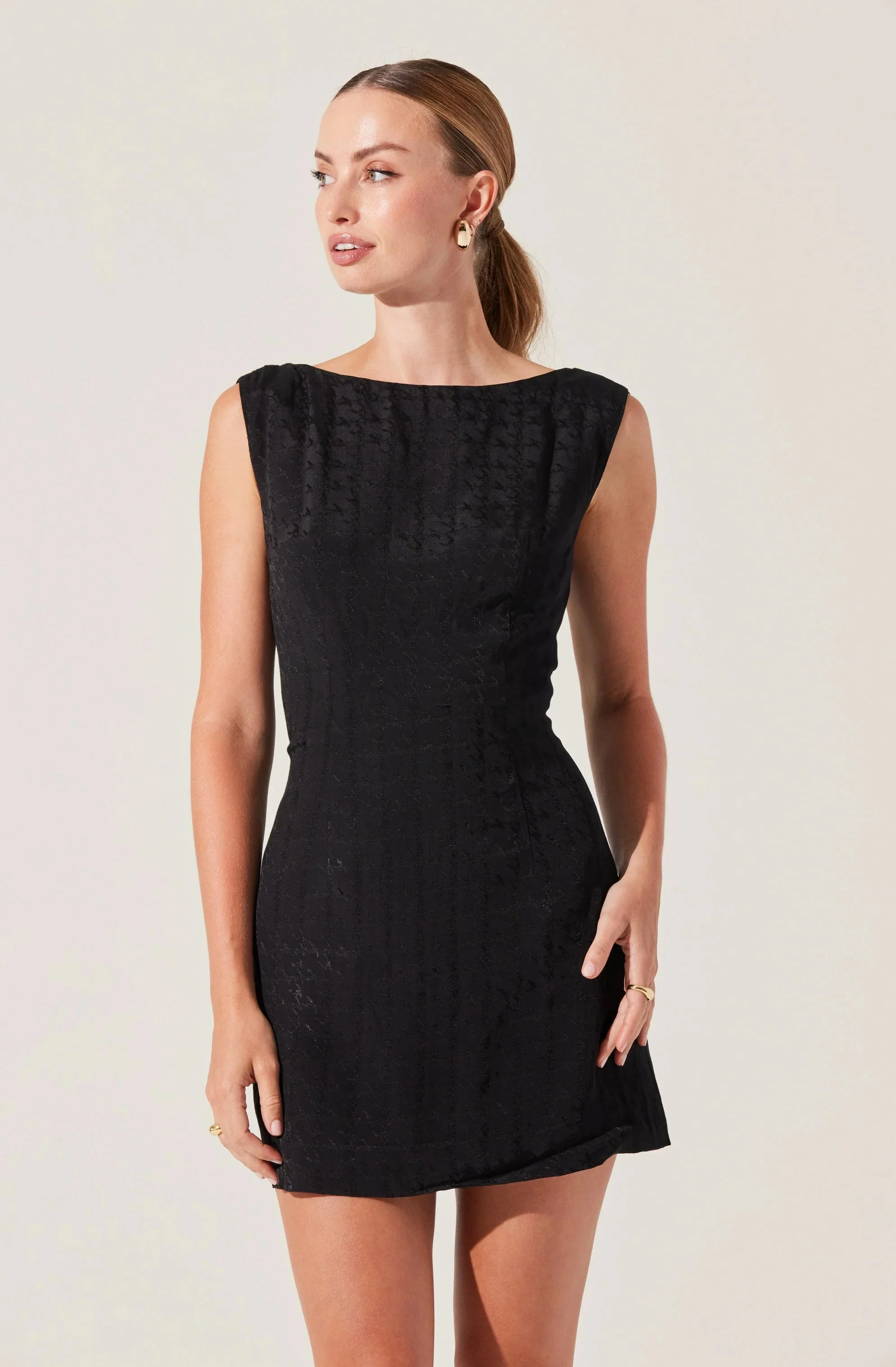 Open Cowl Back Mini Dress