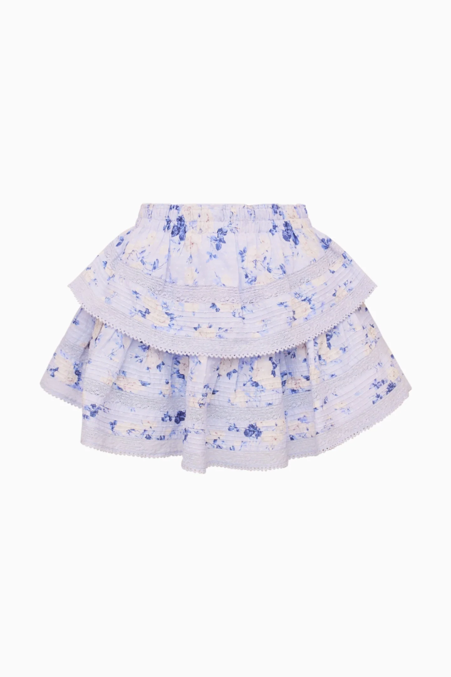 Ruffle Mini Fragrance Print Skirt