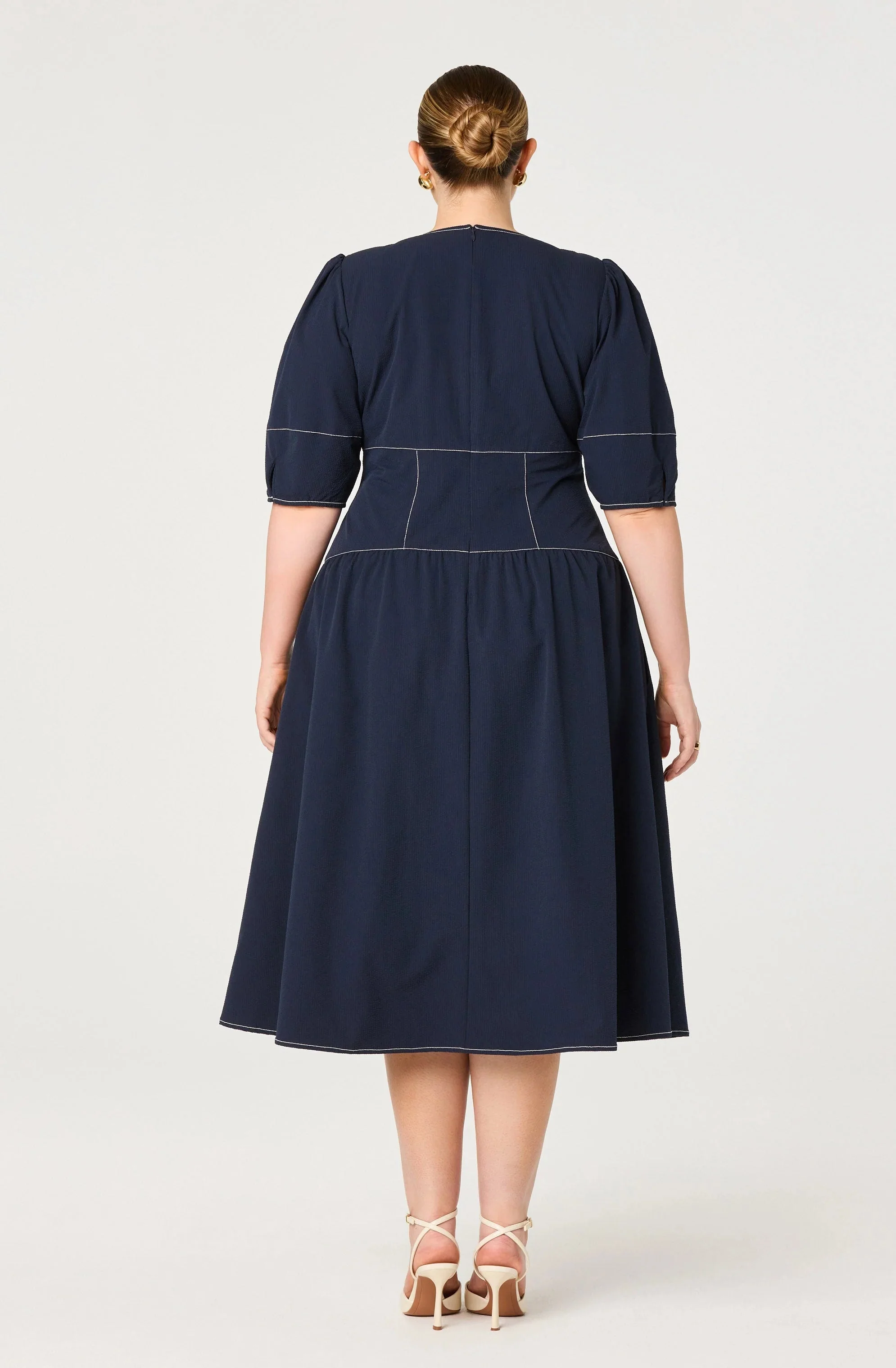 Samarra Contrast Stitch Midi Dress