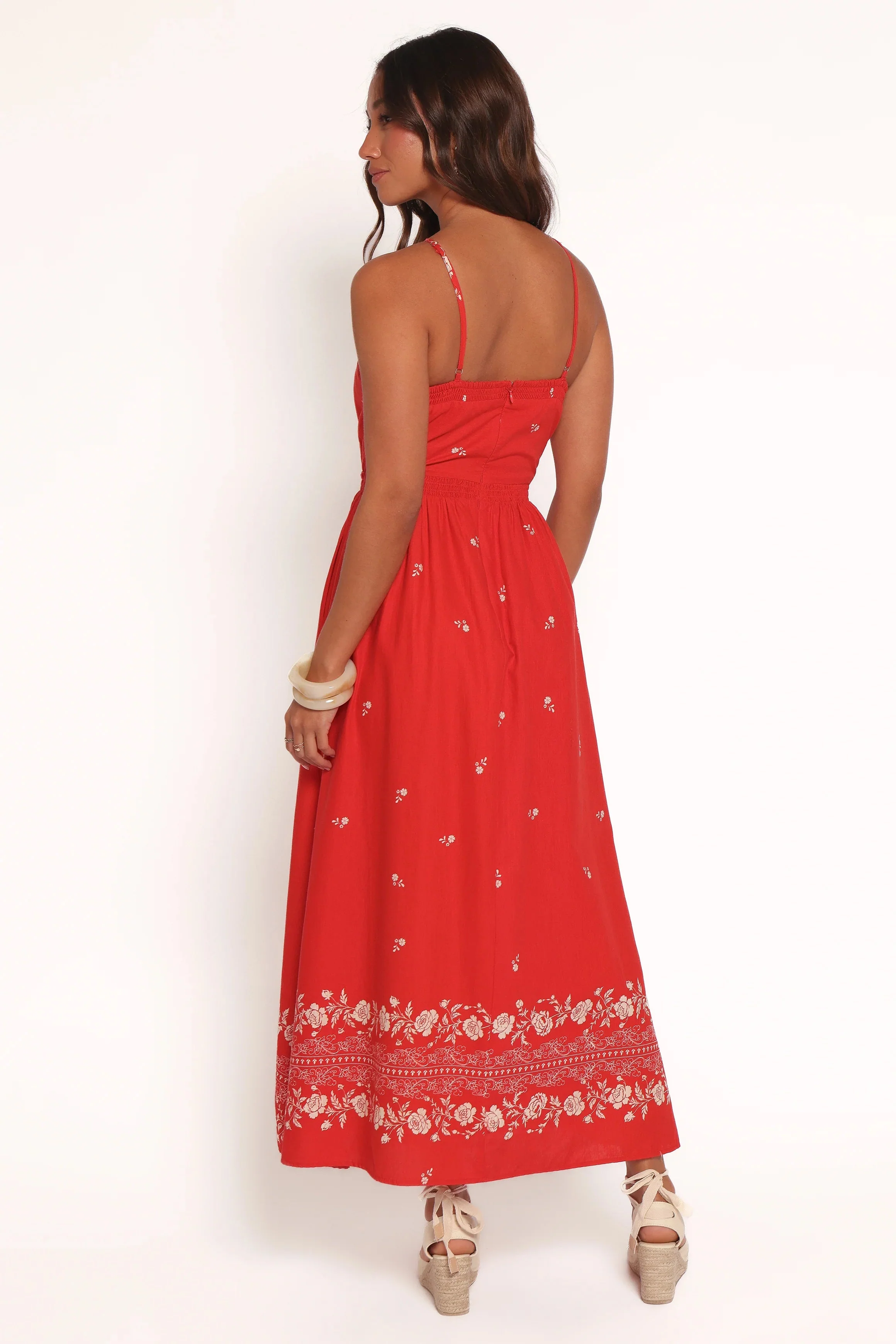 Madi Maxi Dress - Red Floral Bandana