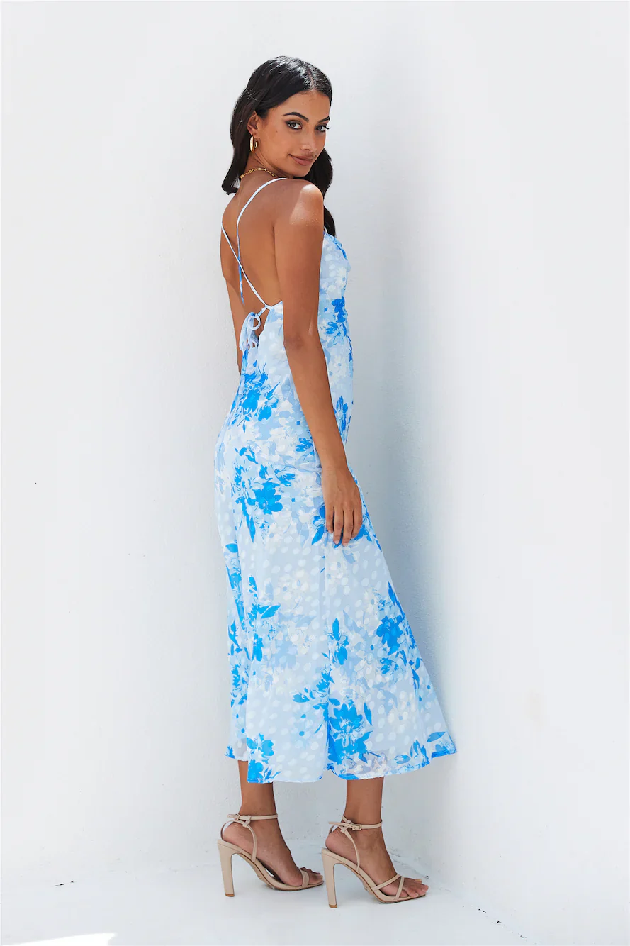 Into Spring Midi Dress Blue