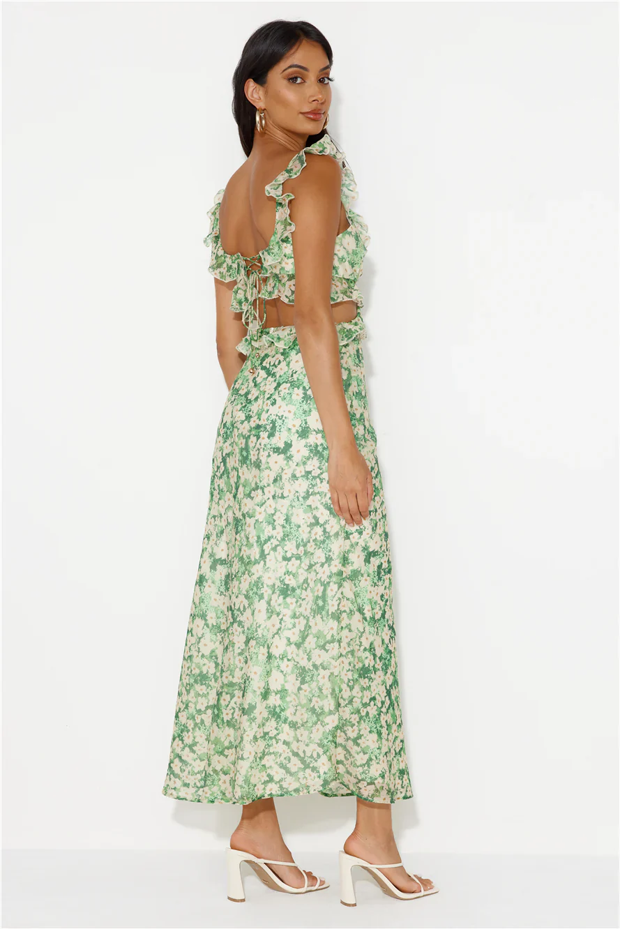 Hours Of Joy Maxi Dress Green