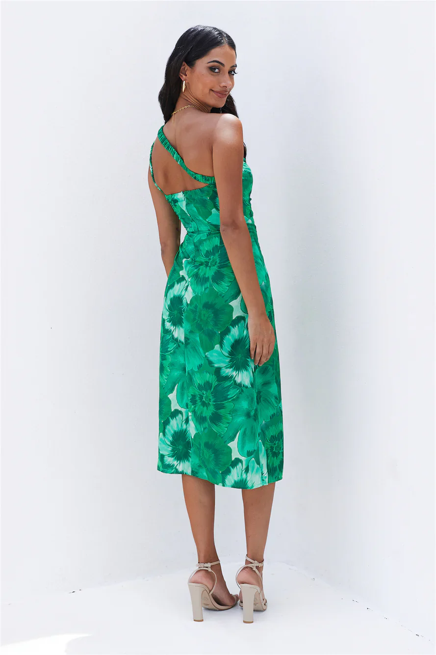 Island Beaches Midi Dress Green