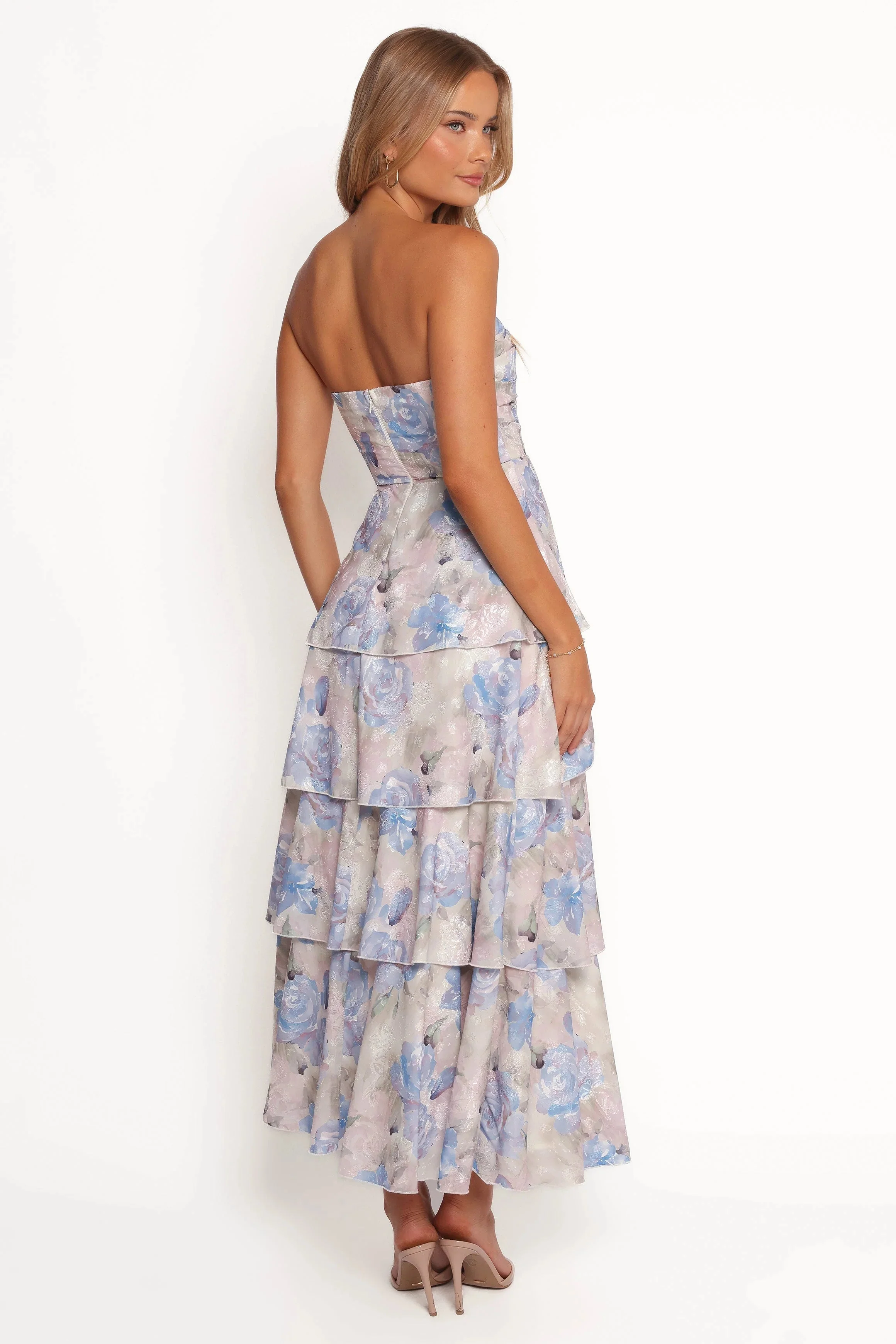 Admira Strapless Maxi Dress - Blue Floral