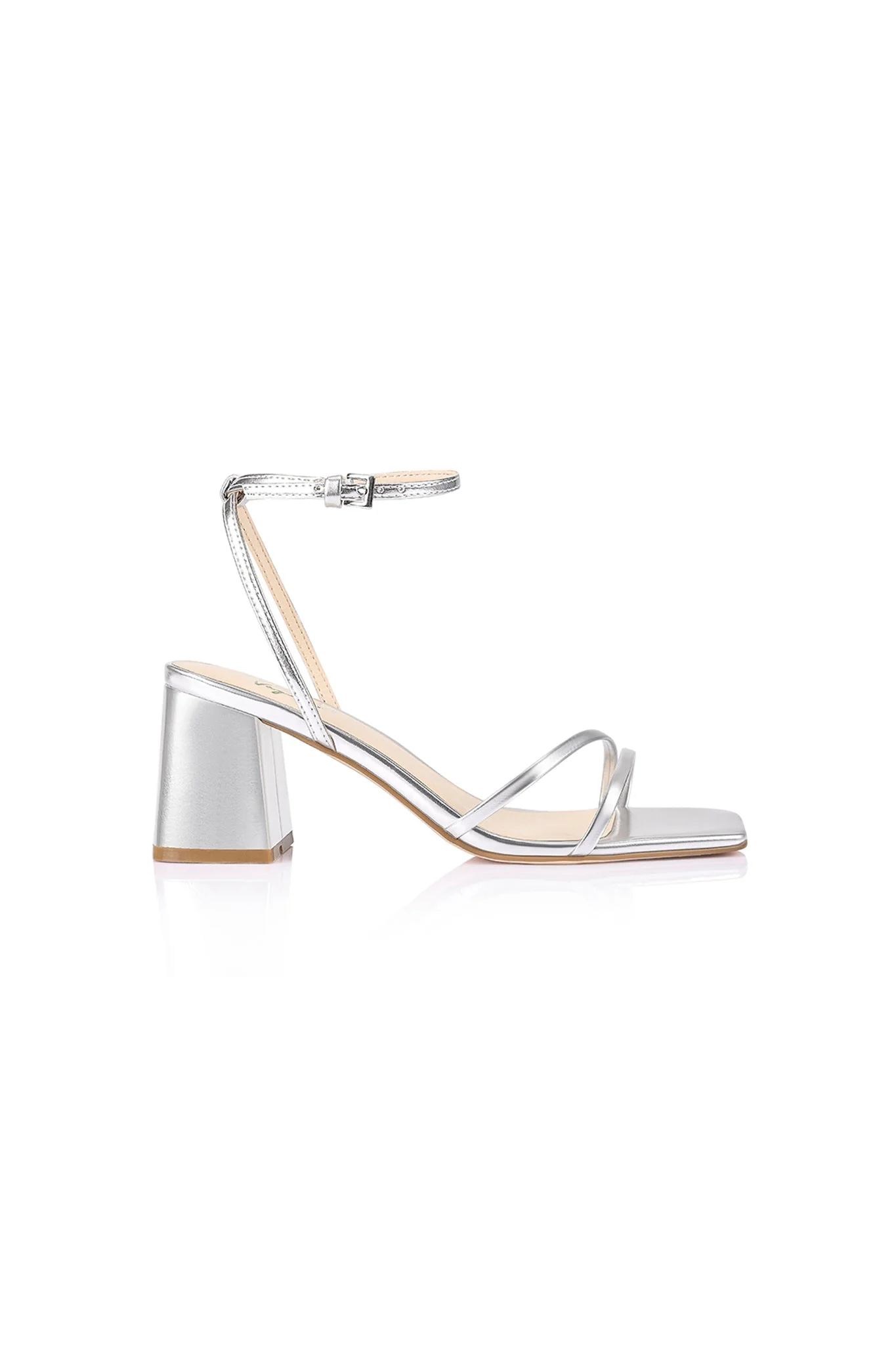 VERALi Stevie Block Heel Sandal Silver Metallic