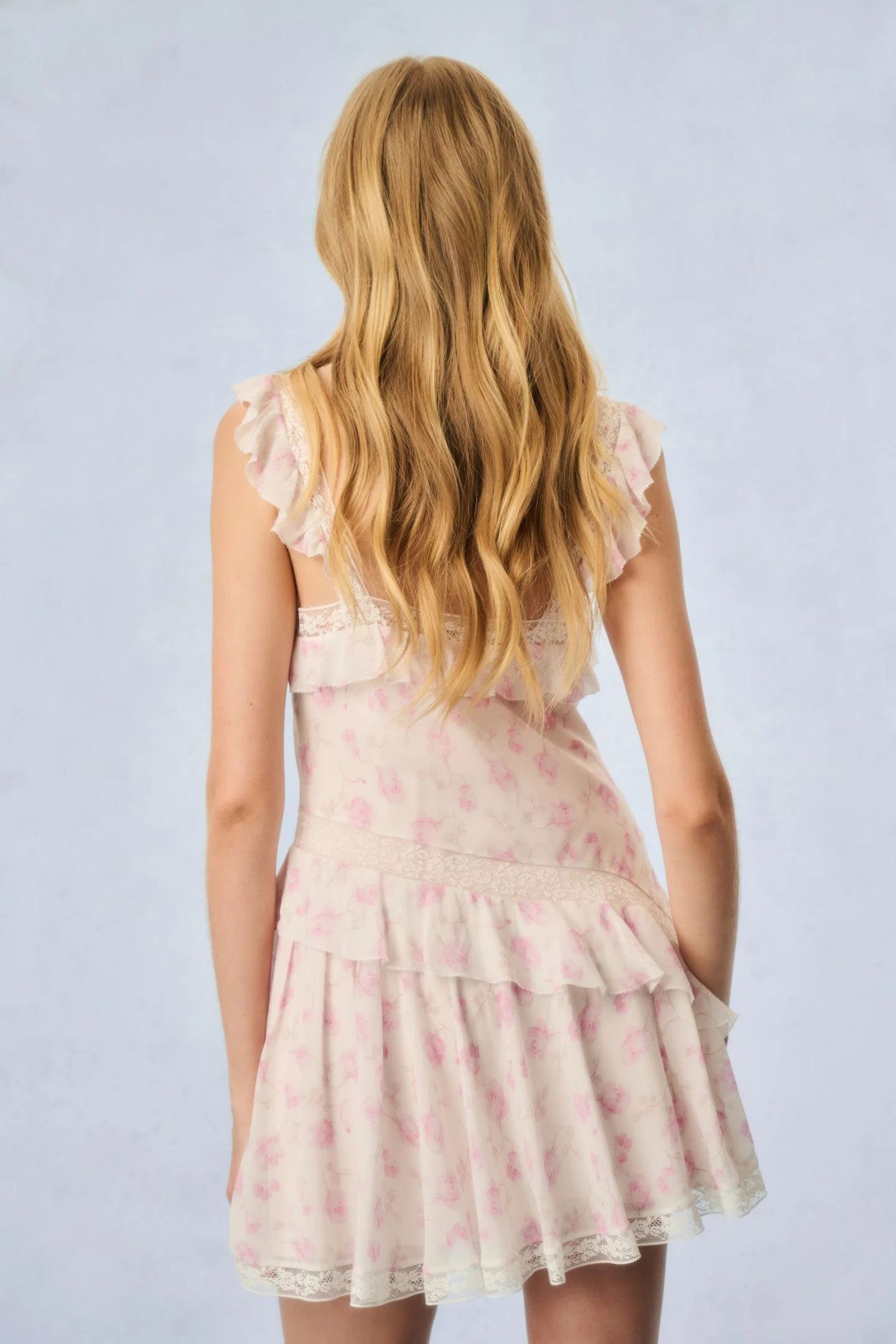 Serima Fragrance Print Mini Dress - STERLING DUSK