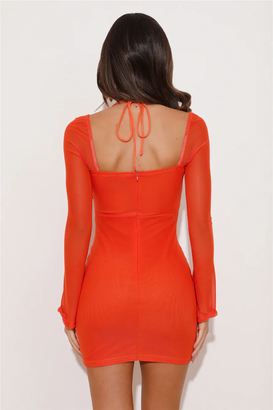 It's Me Mesh Mini Dress Orange