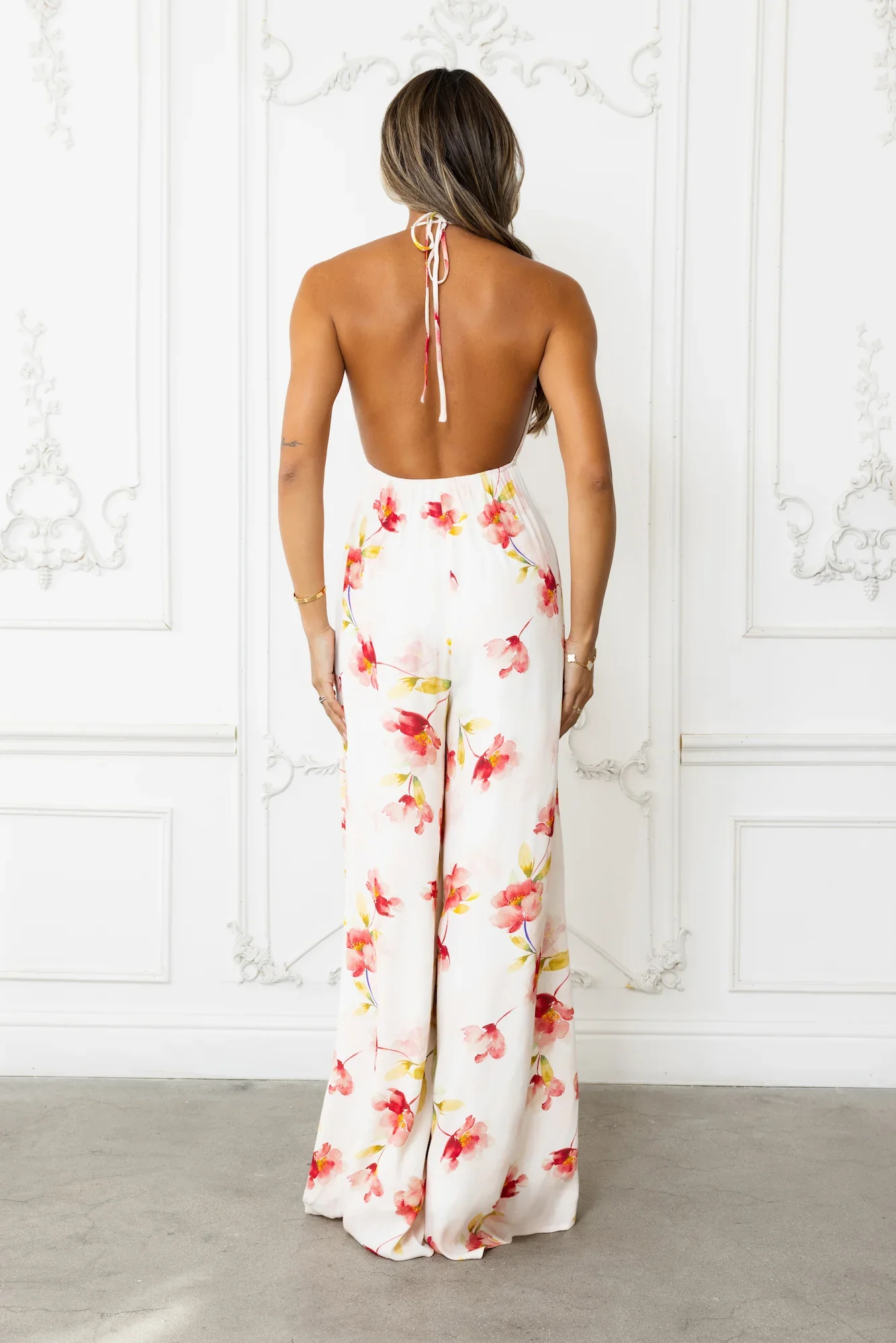 Lasting Impression Halter Jumpsuit White