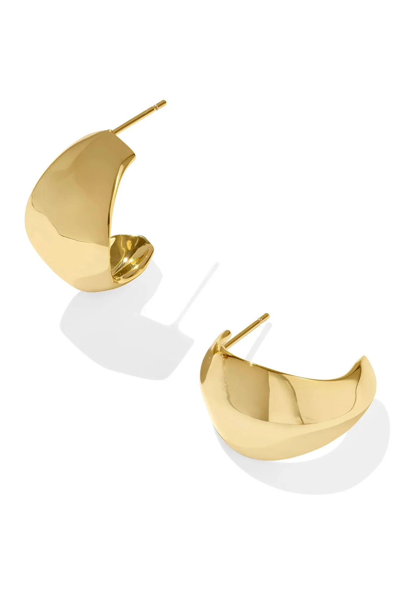 Krista Gold Metal Hoop Earrings Gold