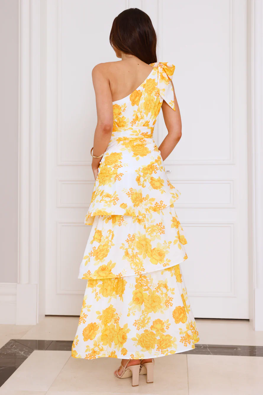 Kehlani One Shoulder Maxi Dress Yellow