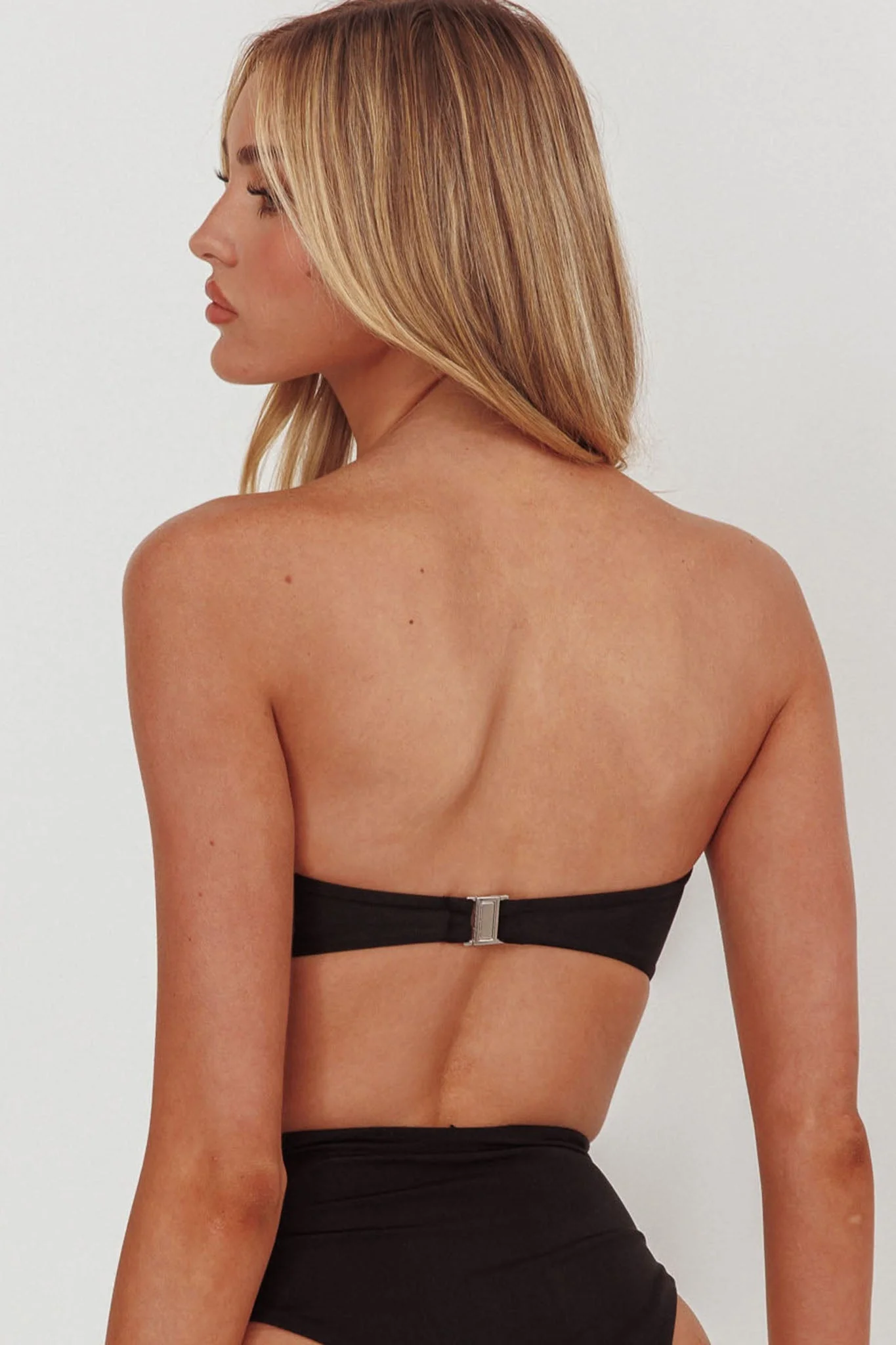 Monique Twist Bandeau Bikini Top Black