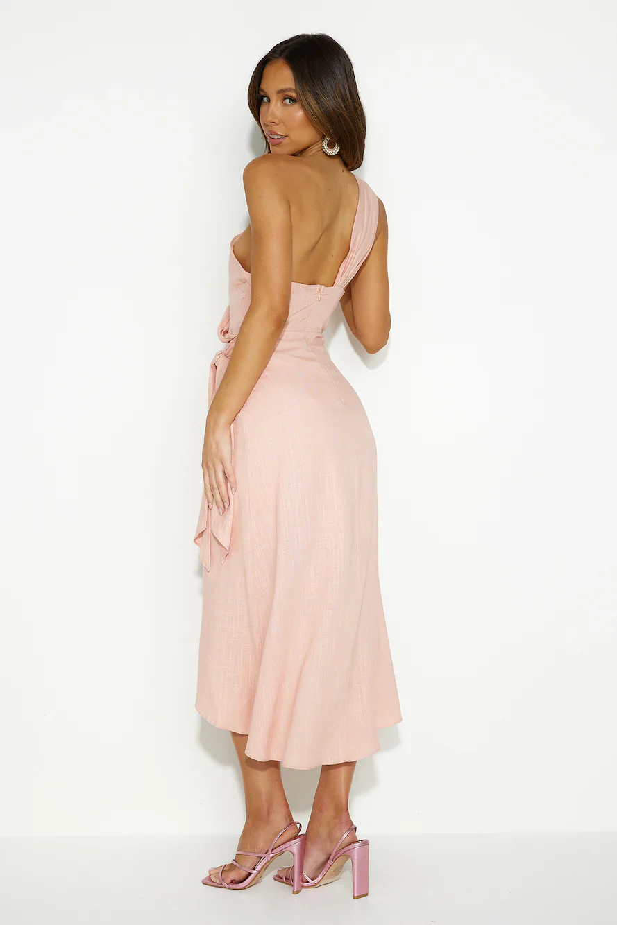 Holding On Midi Dress Apricot