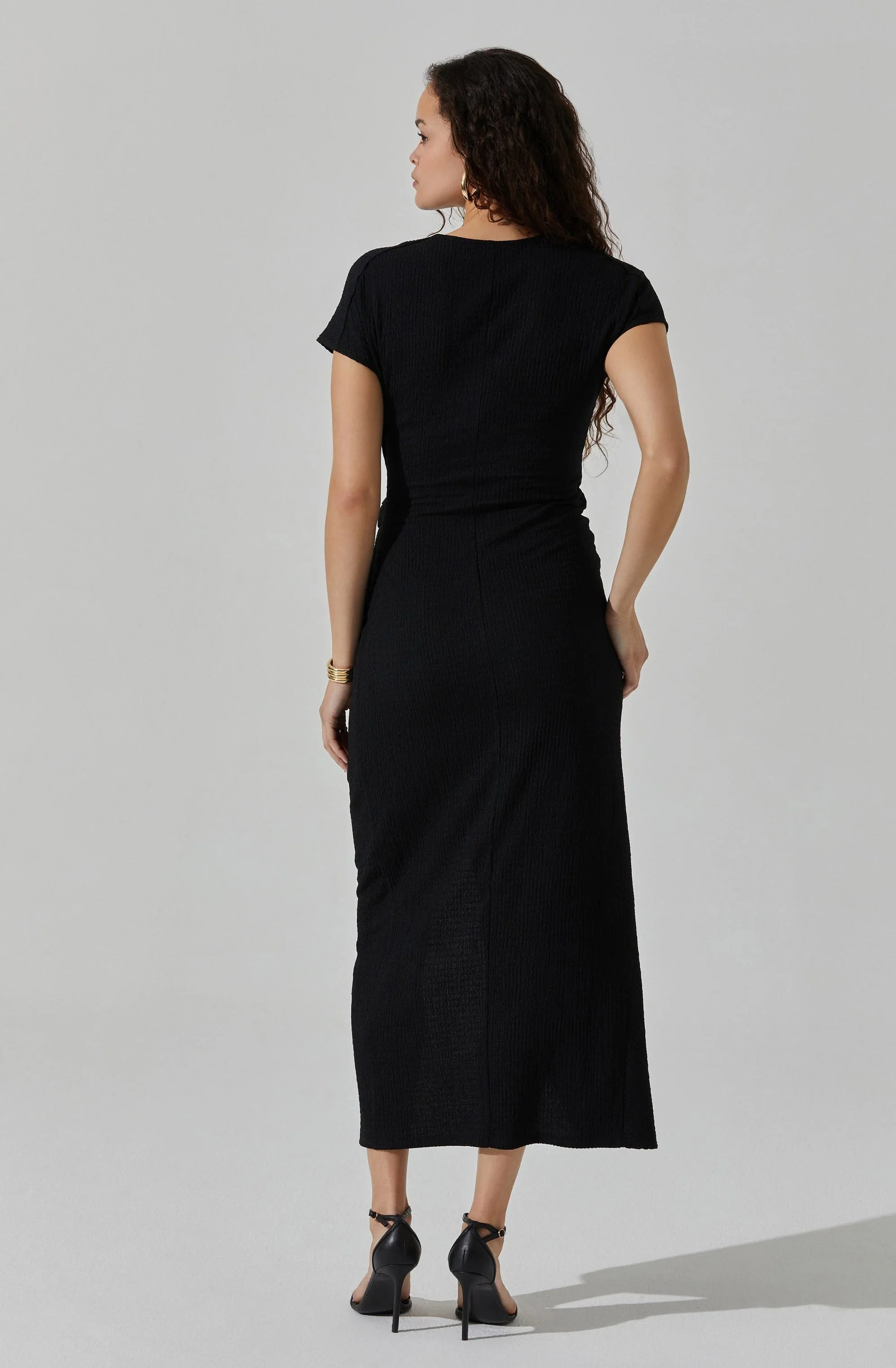 Knit Wrap Midi Dress