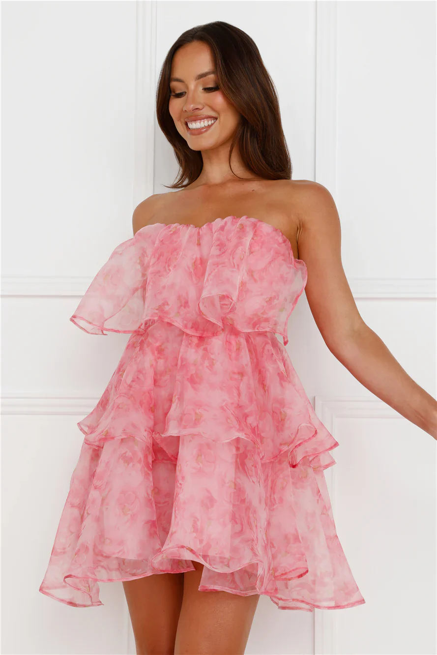 Happiness Every Day Strapless Mini Dress Pink