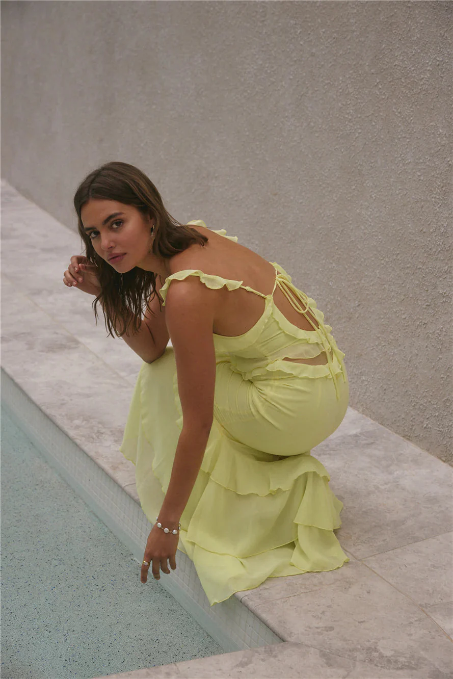 Dance Away Maxi Dress Yellow