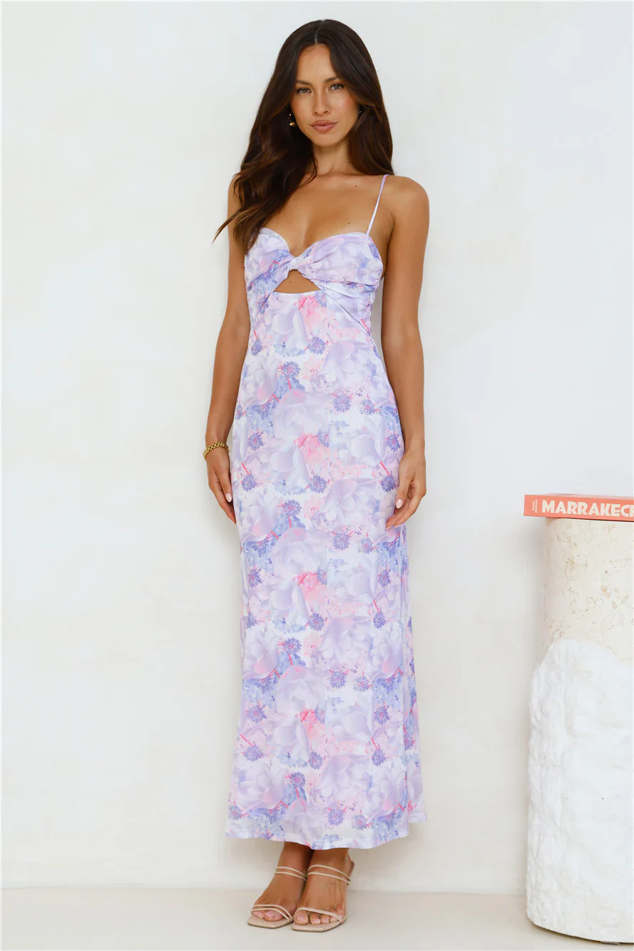 Lavender Tides Mesh Maxi Dress Lilac