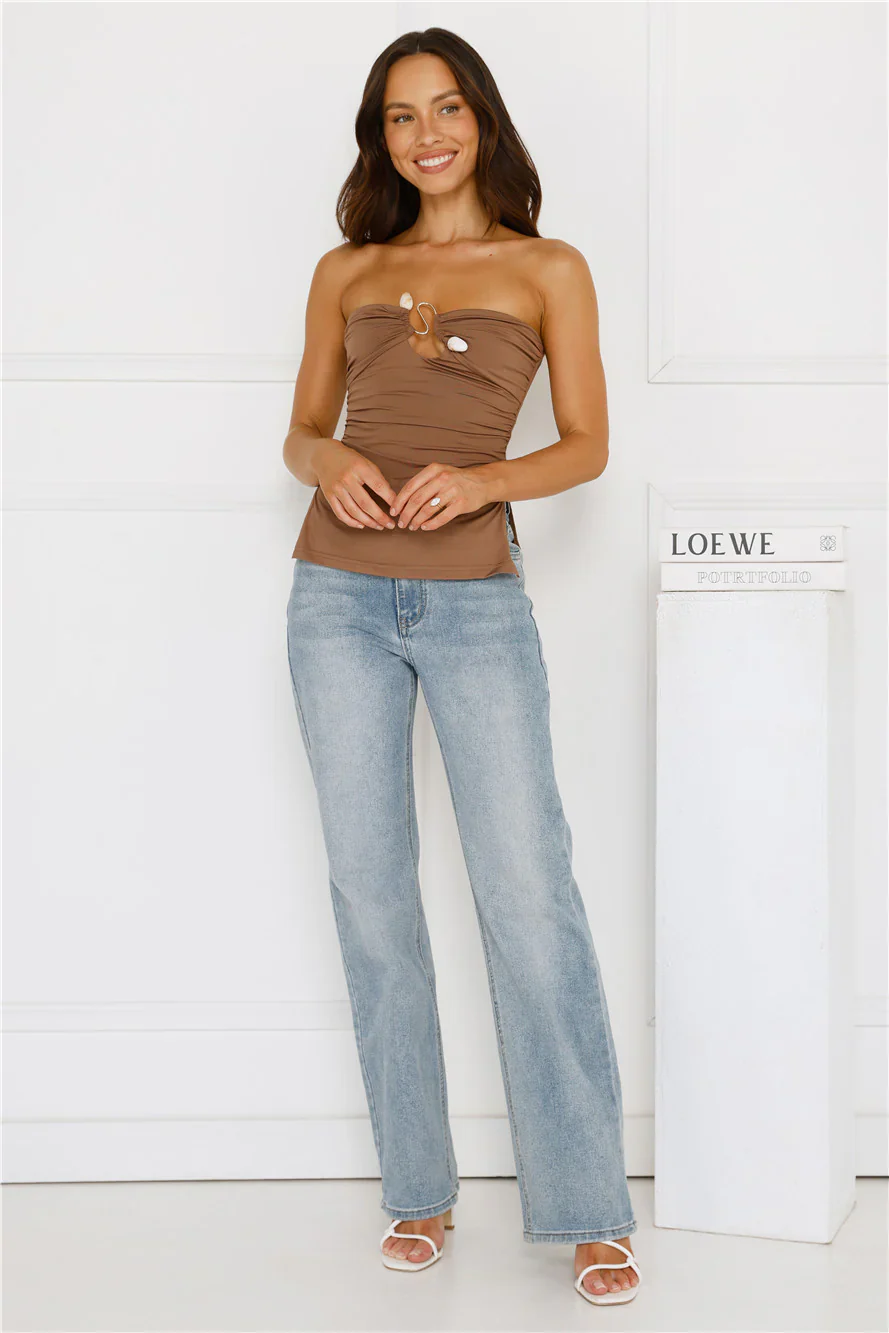 Island Heatwave Strapless Top Mocha
