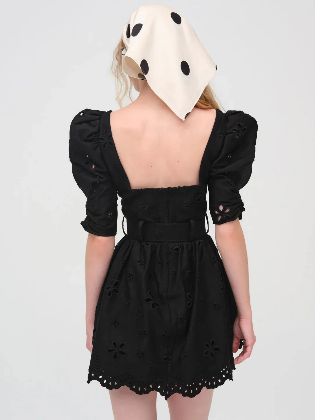 Daisy Eyelet Belted Mini Dress