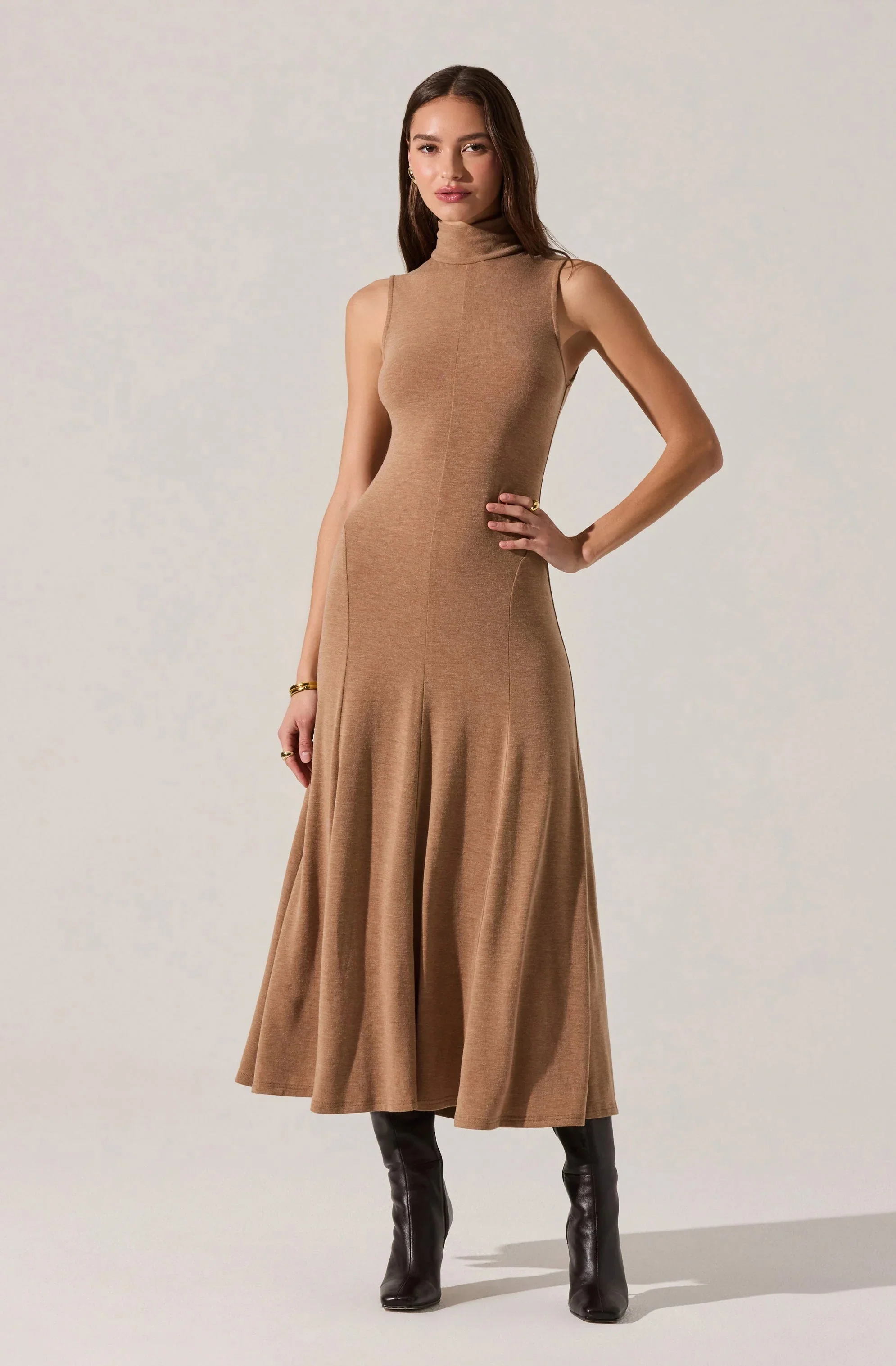 Haylie Sleeveless Turtleneck Sweater Dress