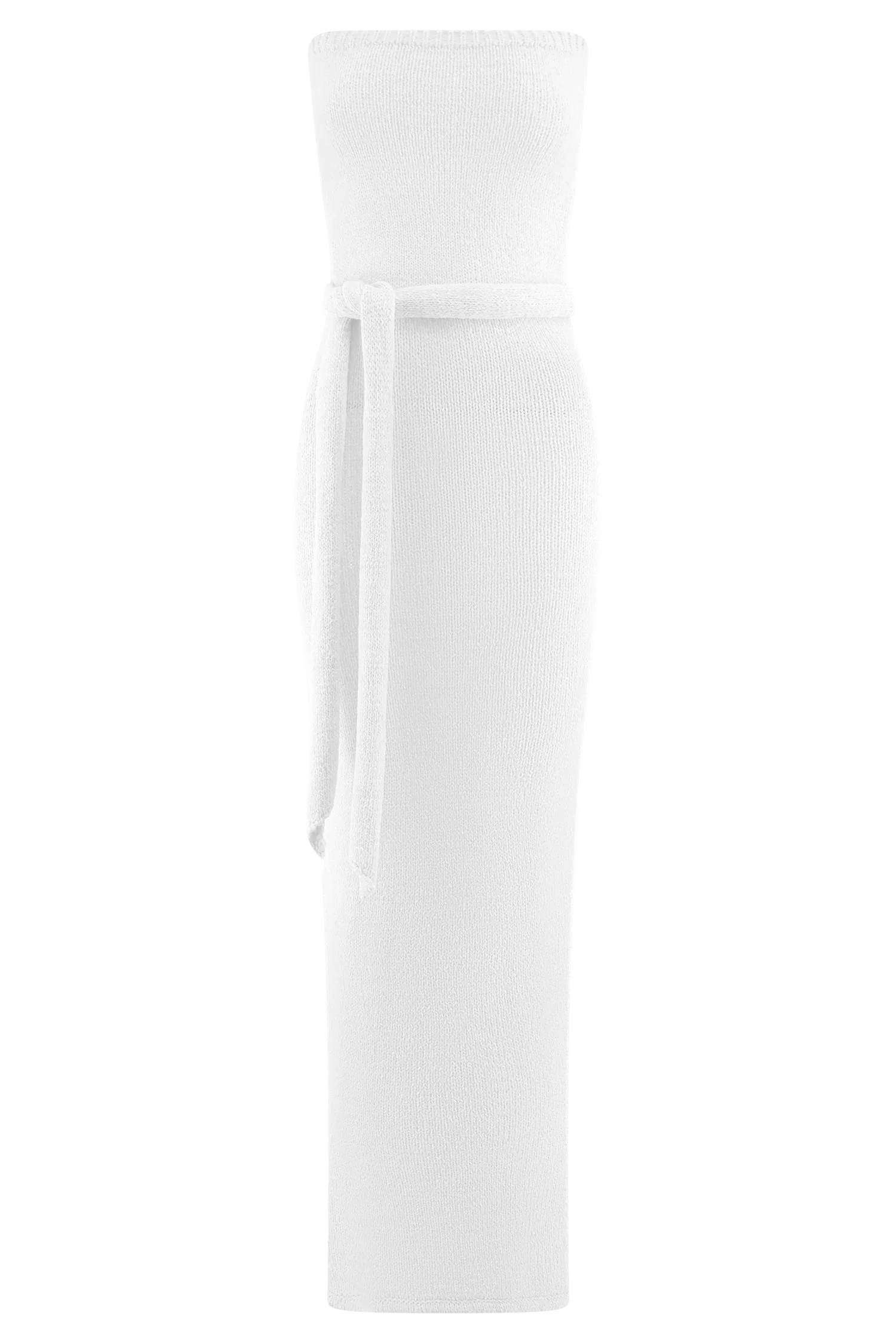 Andrea Strapless Knit Maxi Dress - White