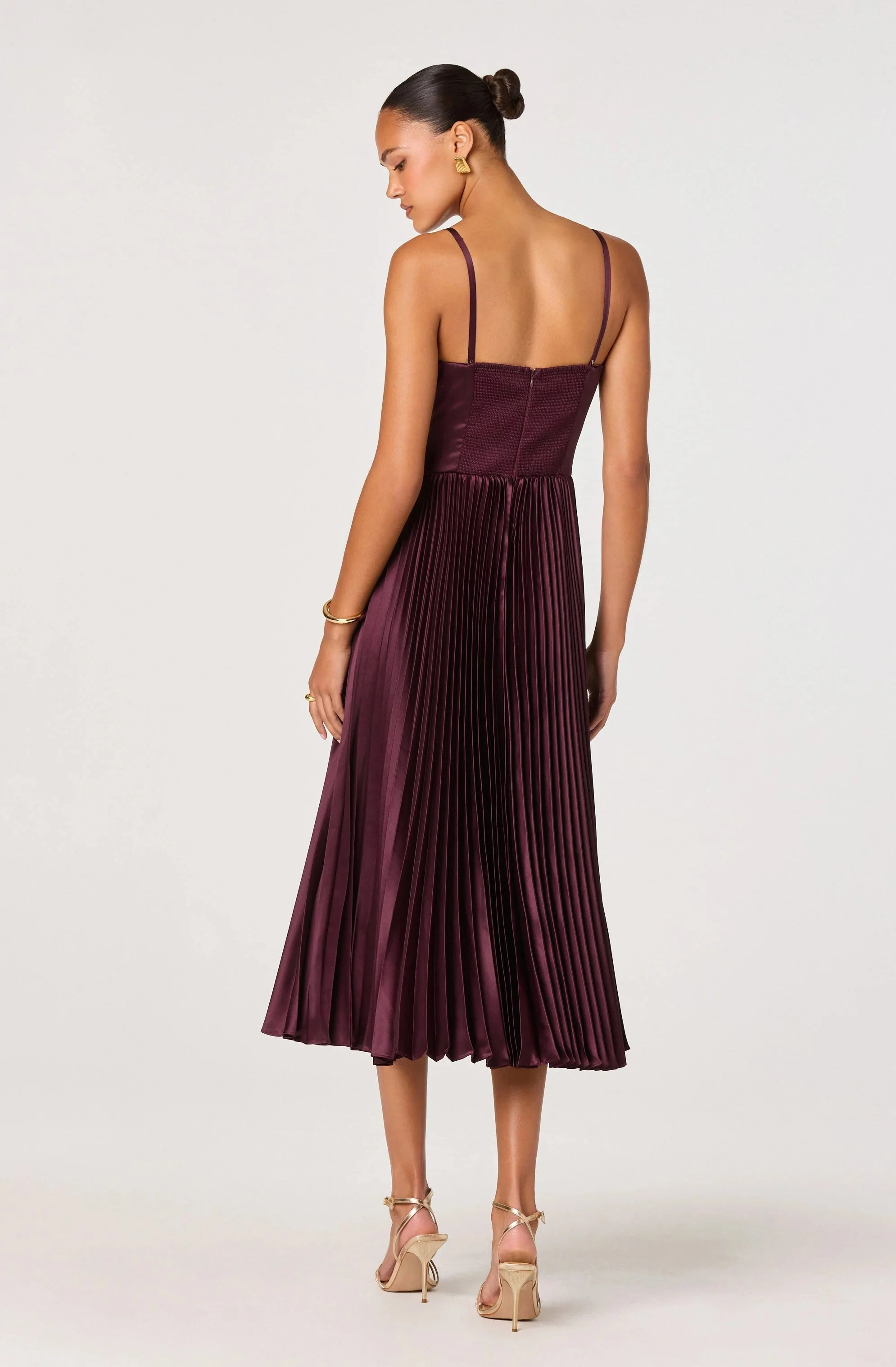 Ascella Sweetheart Pleated Midi Dress