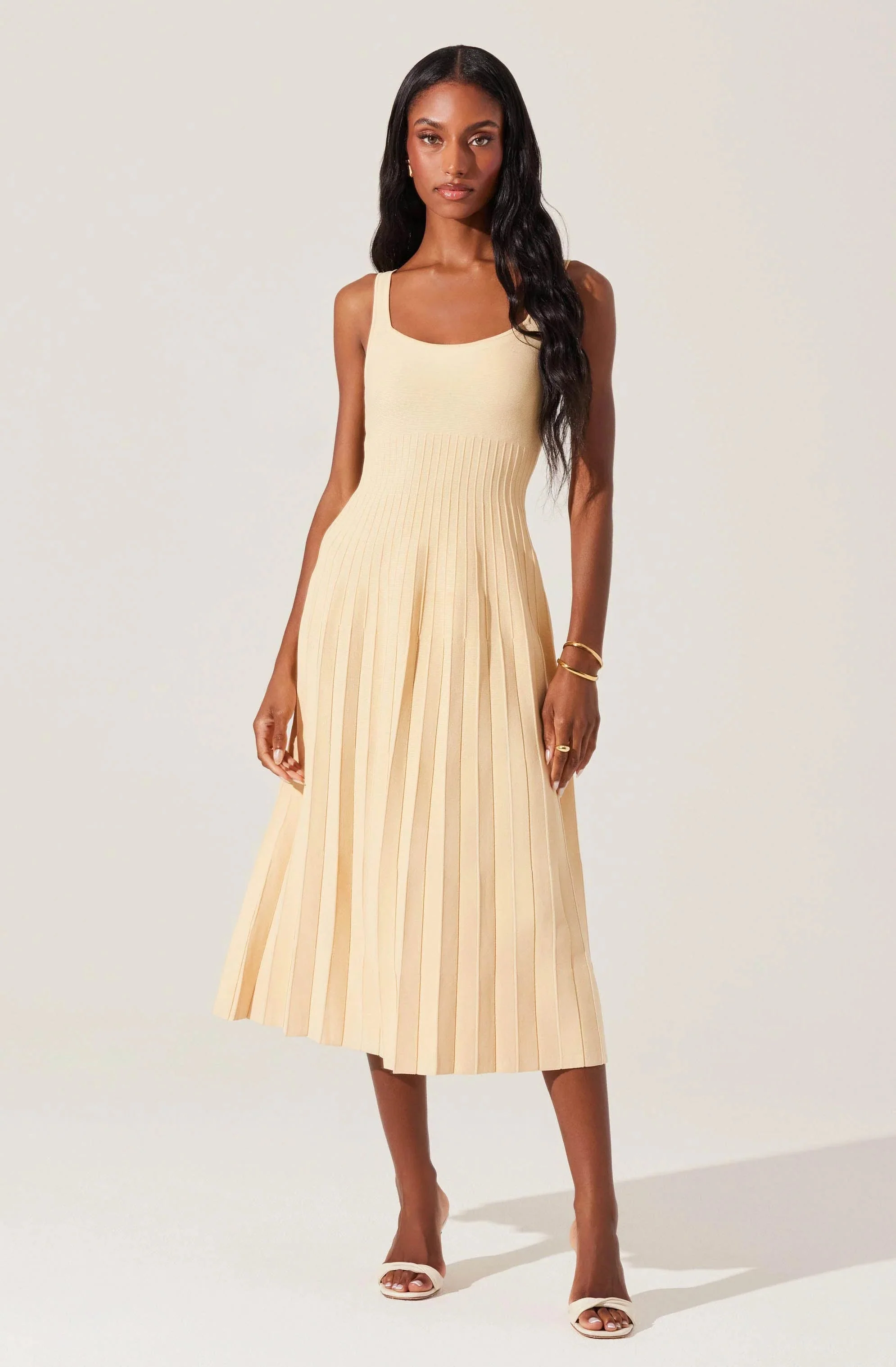 Aylin Pleated Midi Sweater Dress