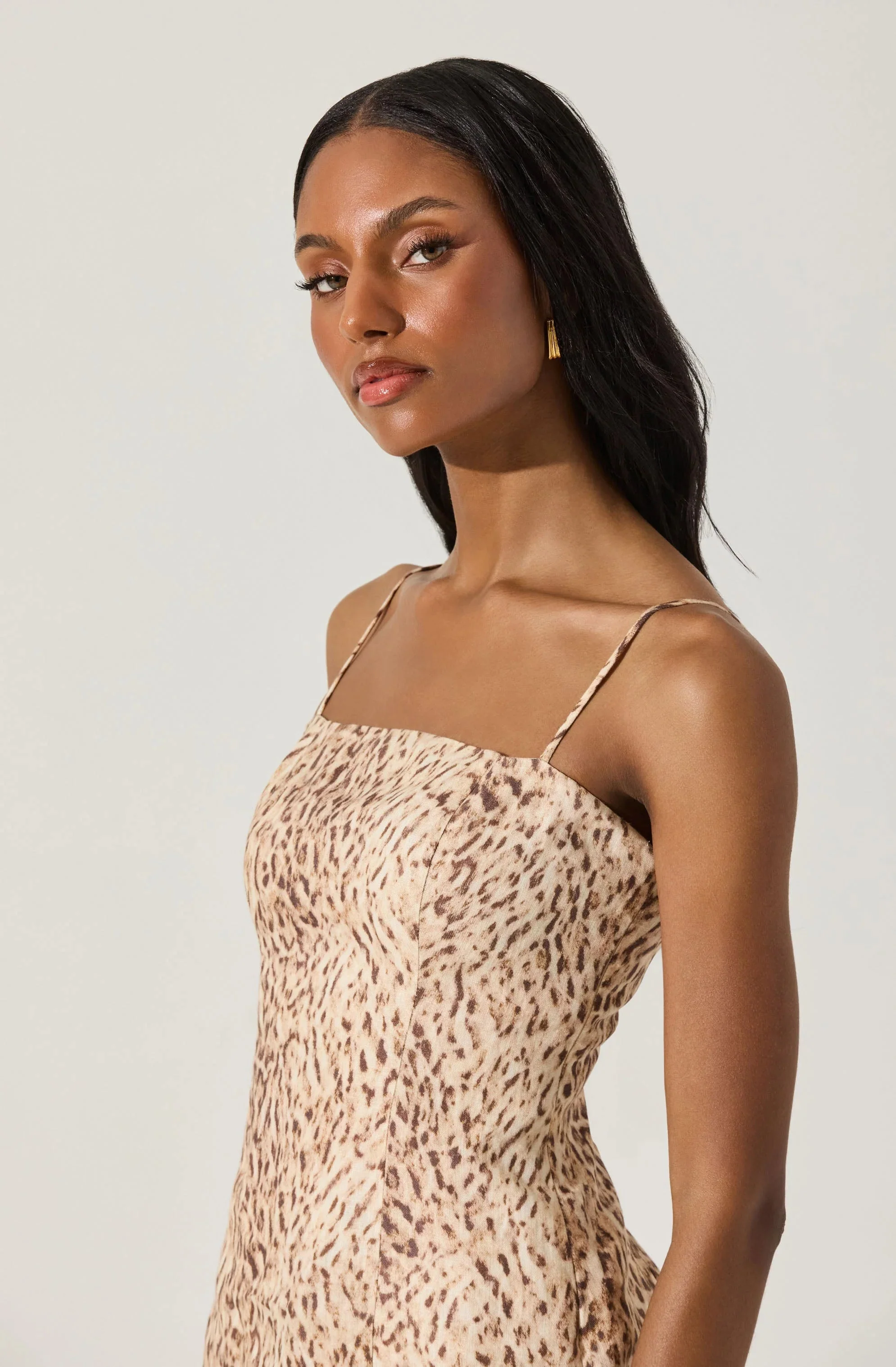 Linen Leopard Mini Dress