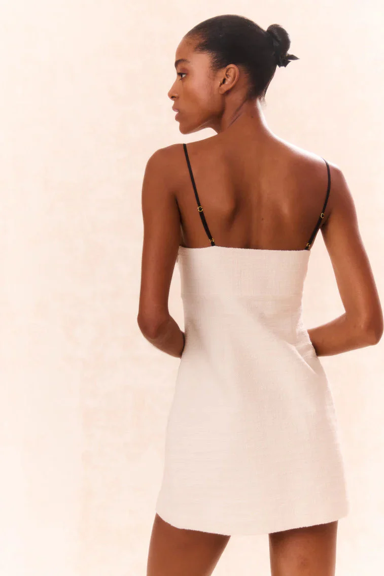Adelaide Tweed Mini Dress-Cream