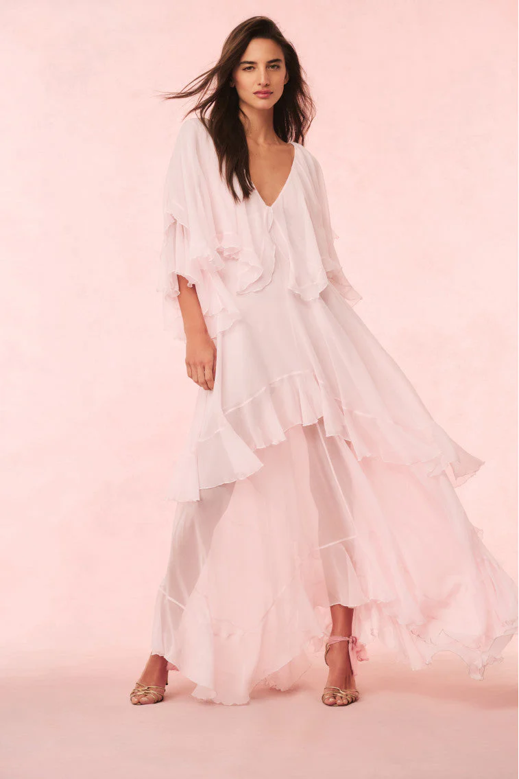 Collia Silk Maxi Dress - PALE PINK