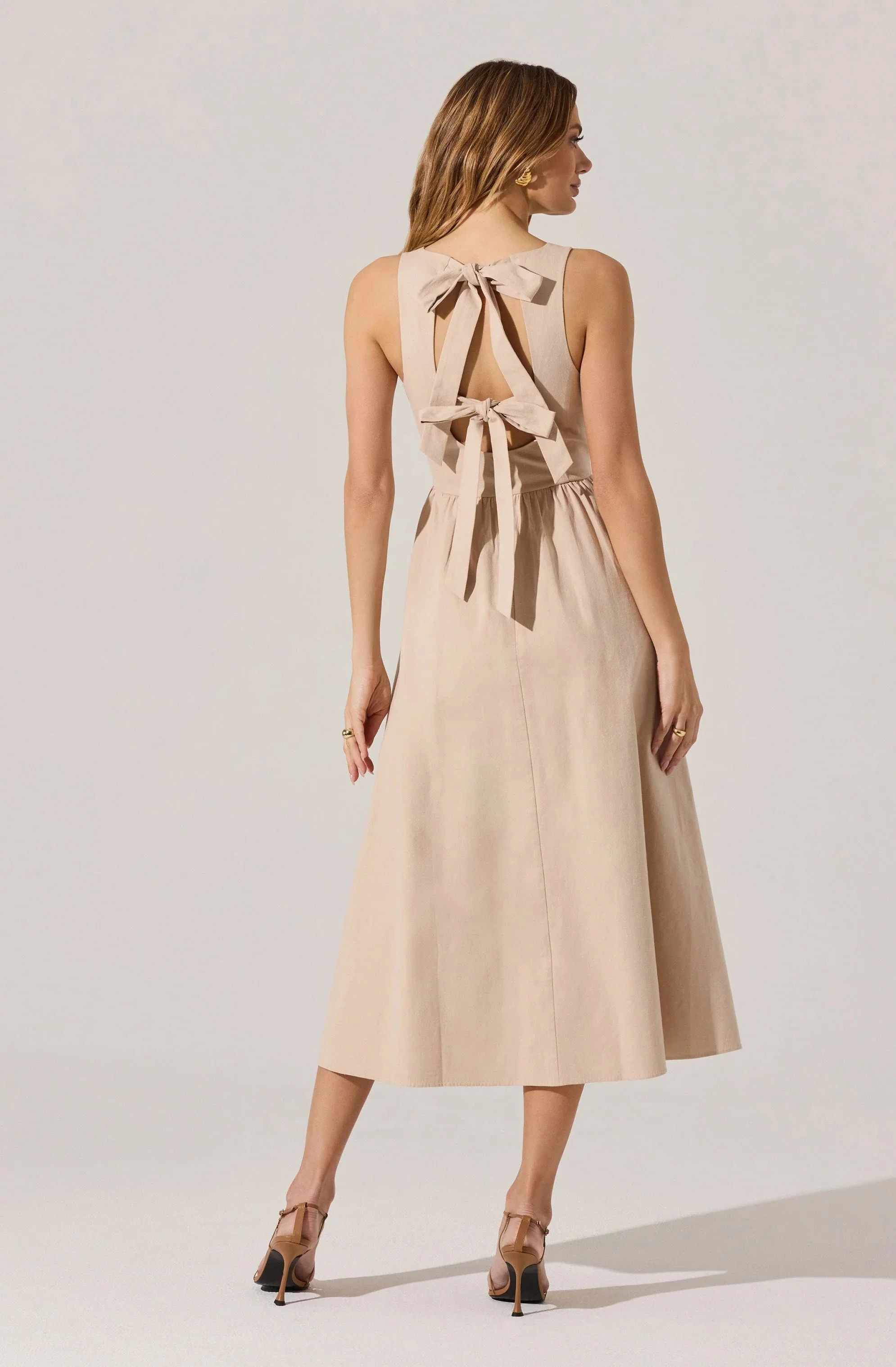 Bow Back Apron Midi Dress