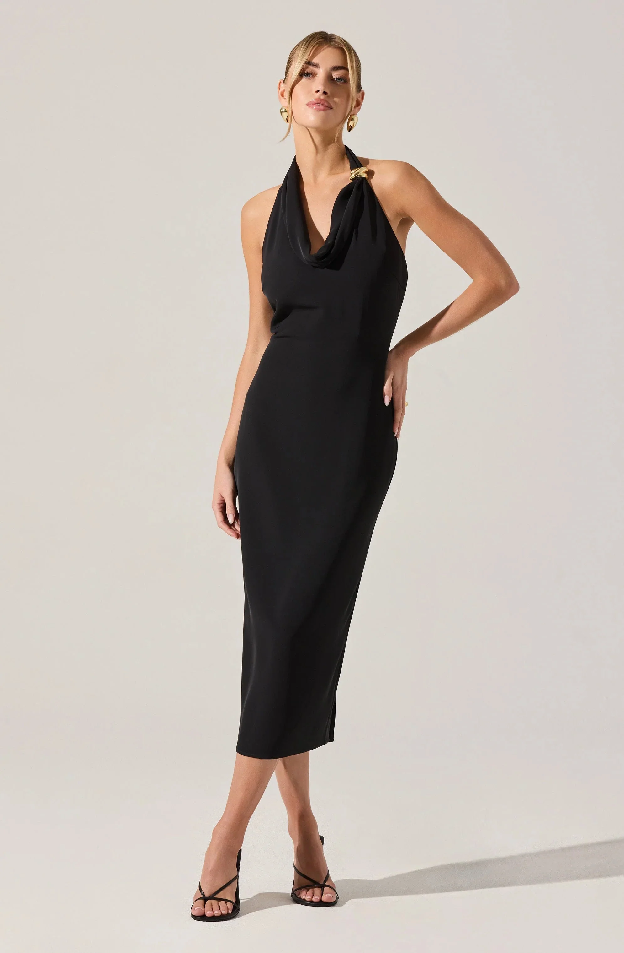 Alanna Halter Cowl Neck Dress