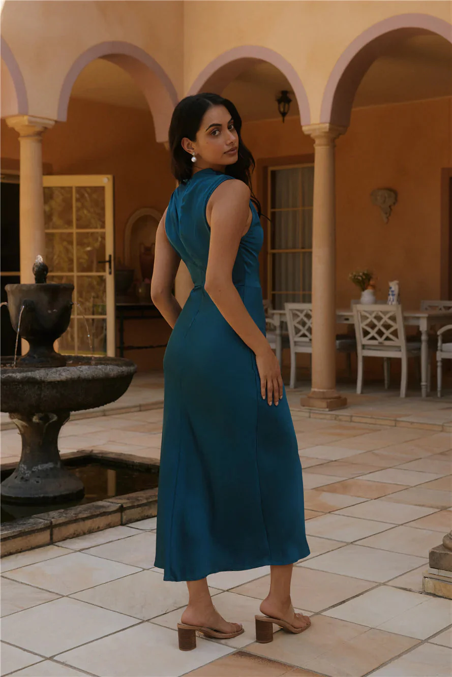 Kiki Waters Midi Dress Teal