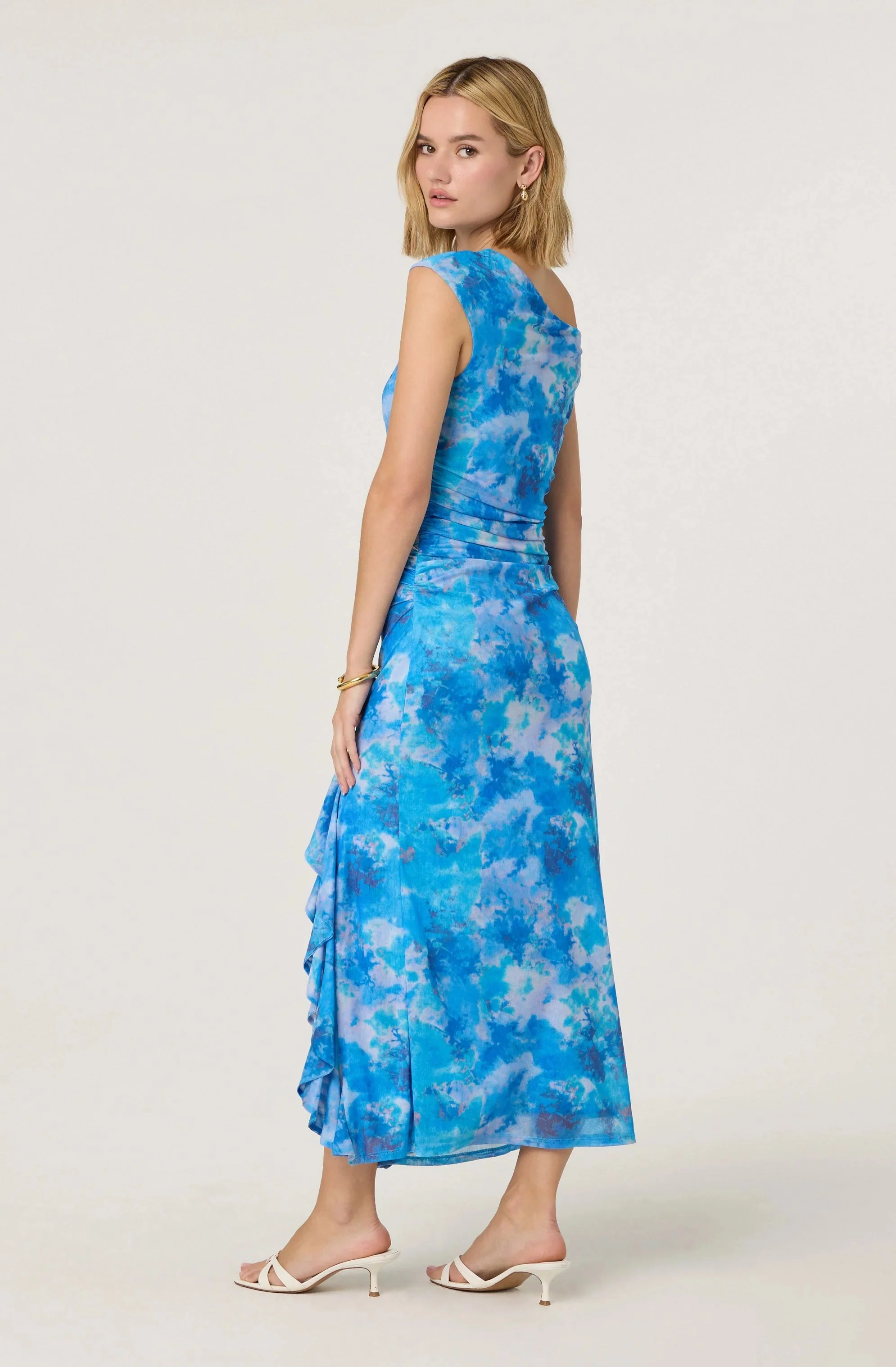 Off Shoulder Ruffle Midi Dress