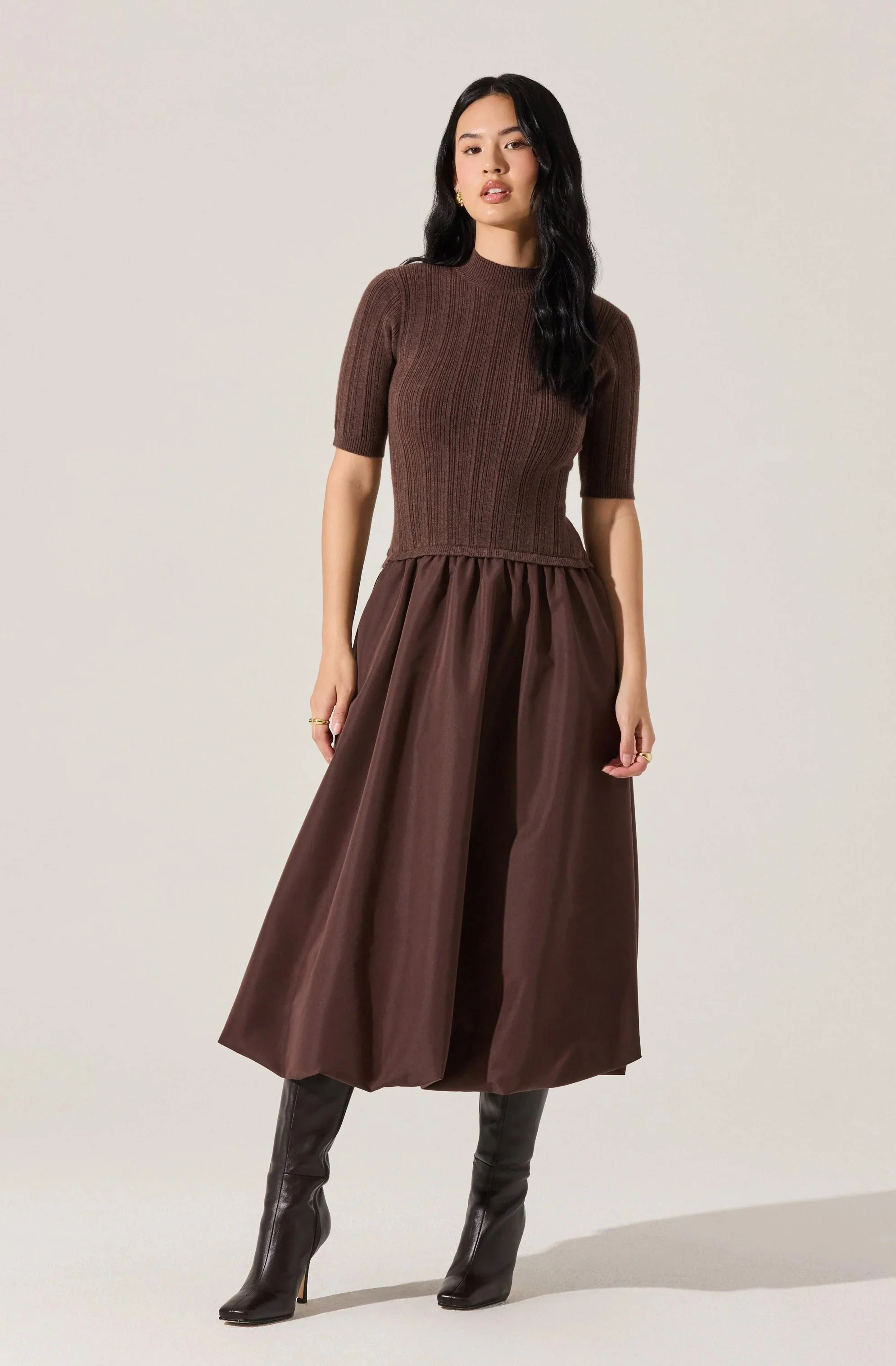 Caerlion Contrast Knit Midi Dress