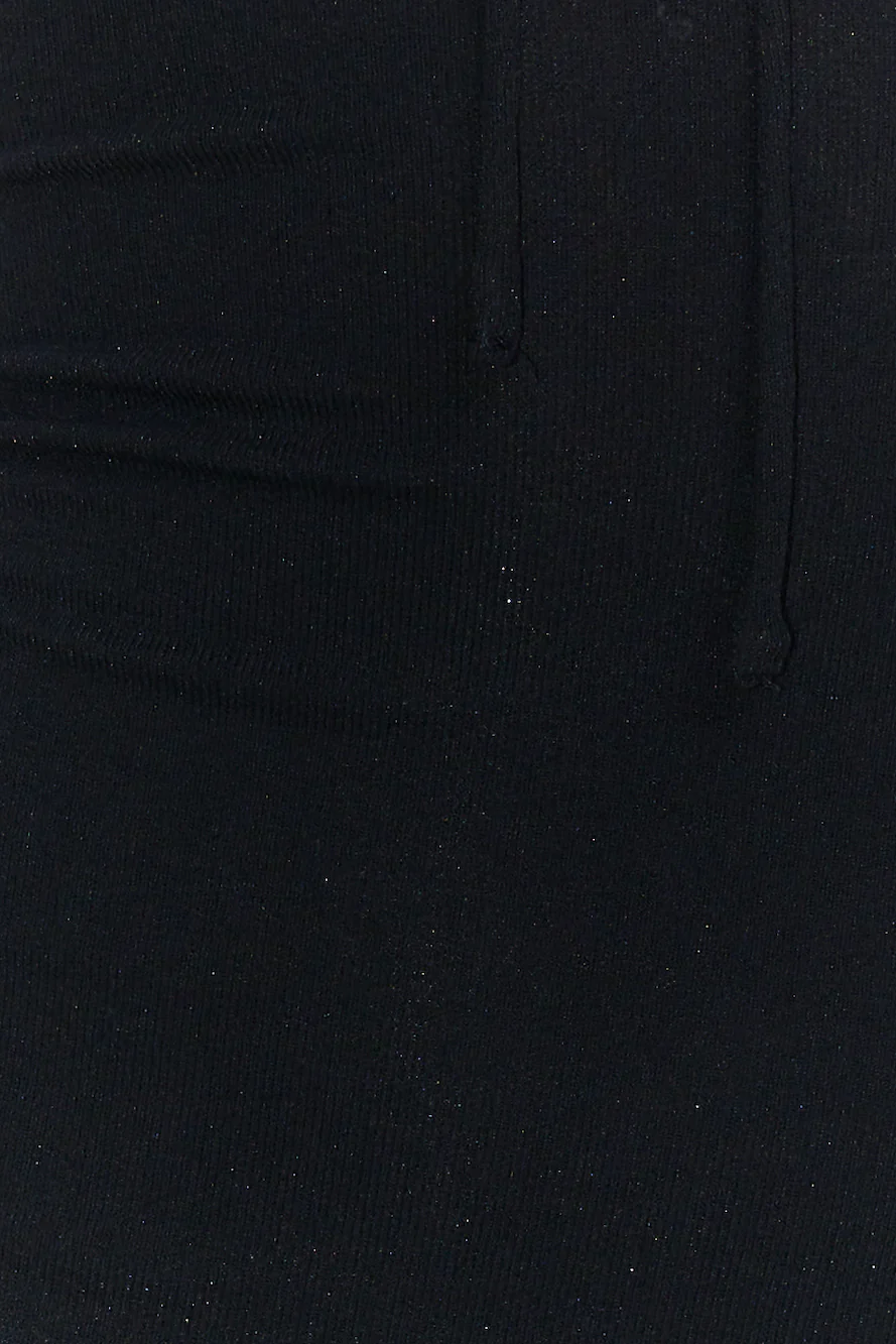 Influenced Ribbed Mini Dress Black