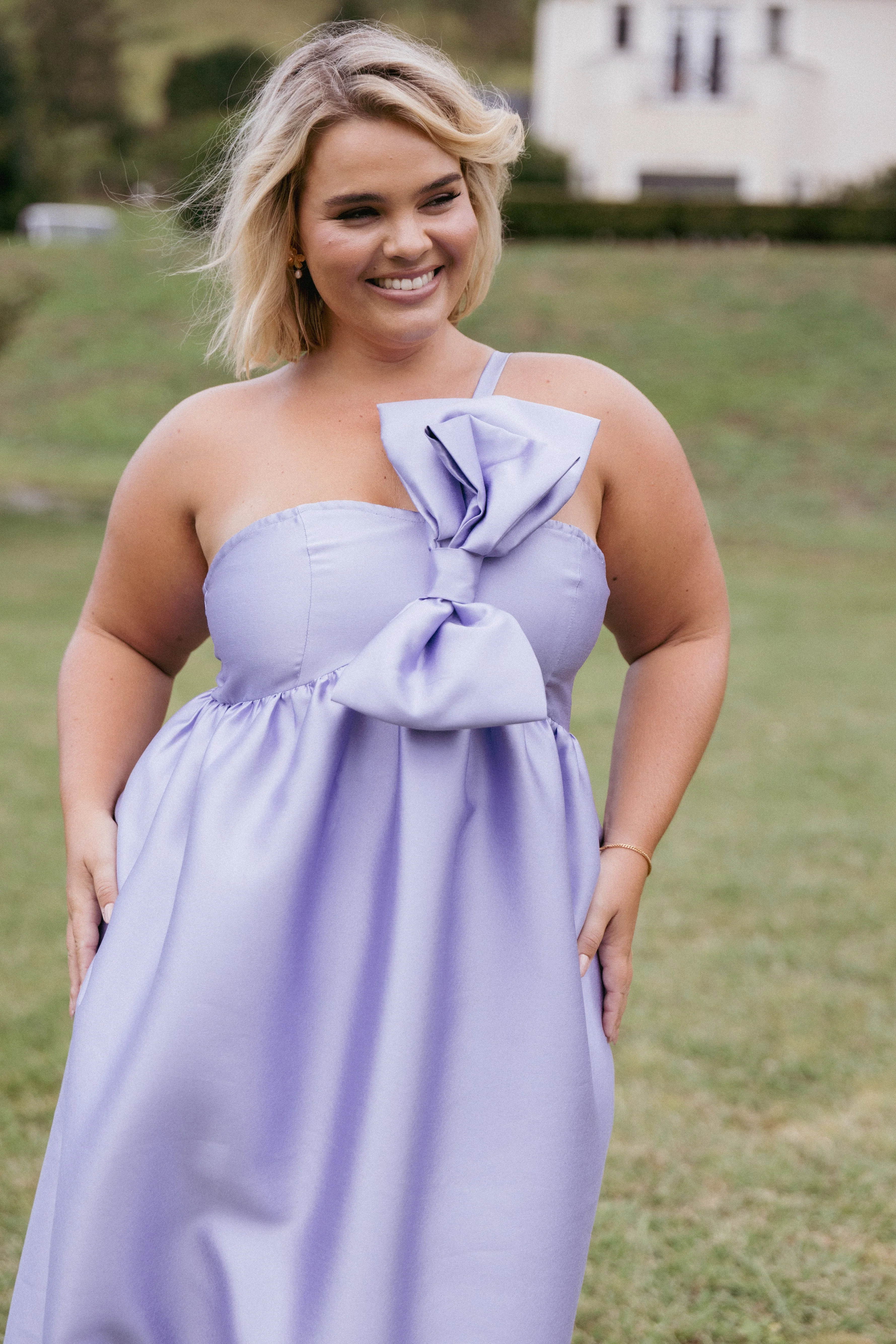 Betina Bow Front Maxi Dress - Lilac