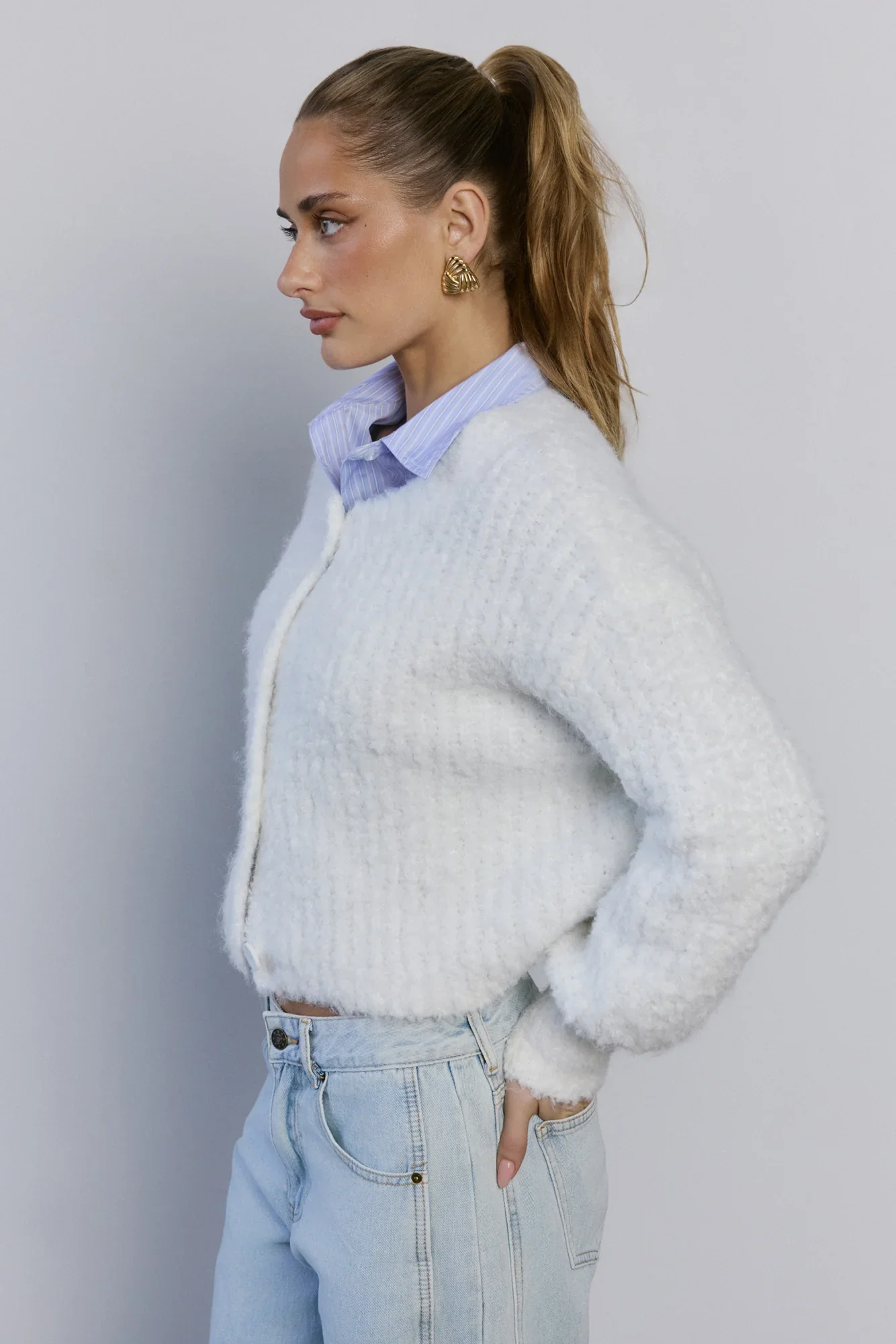 Ice Queen Knit Cardigan White