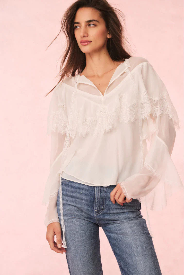 Afton Silk Lace Blouse