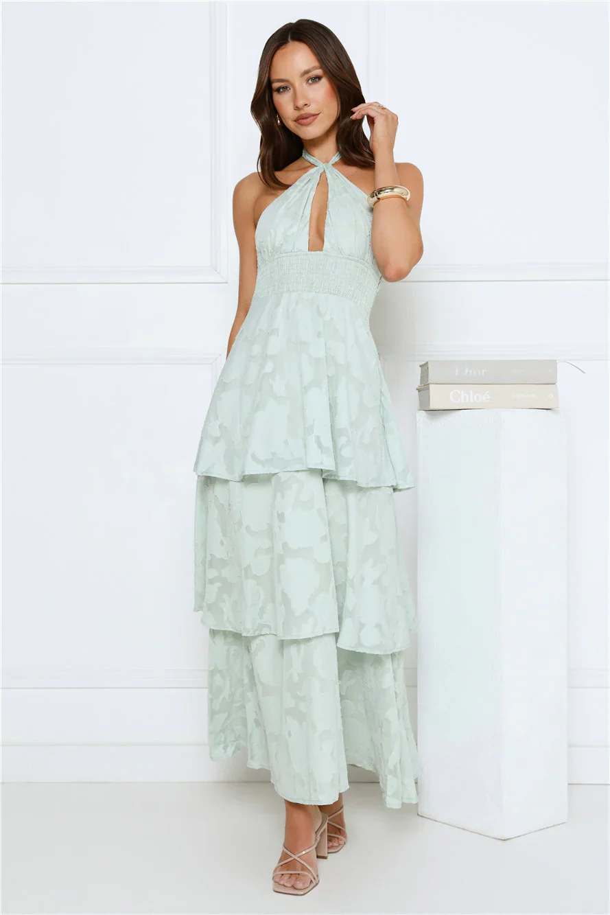 Island Sway Halter Maxi Dress Sage